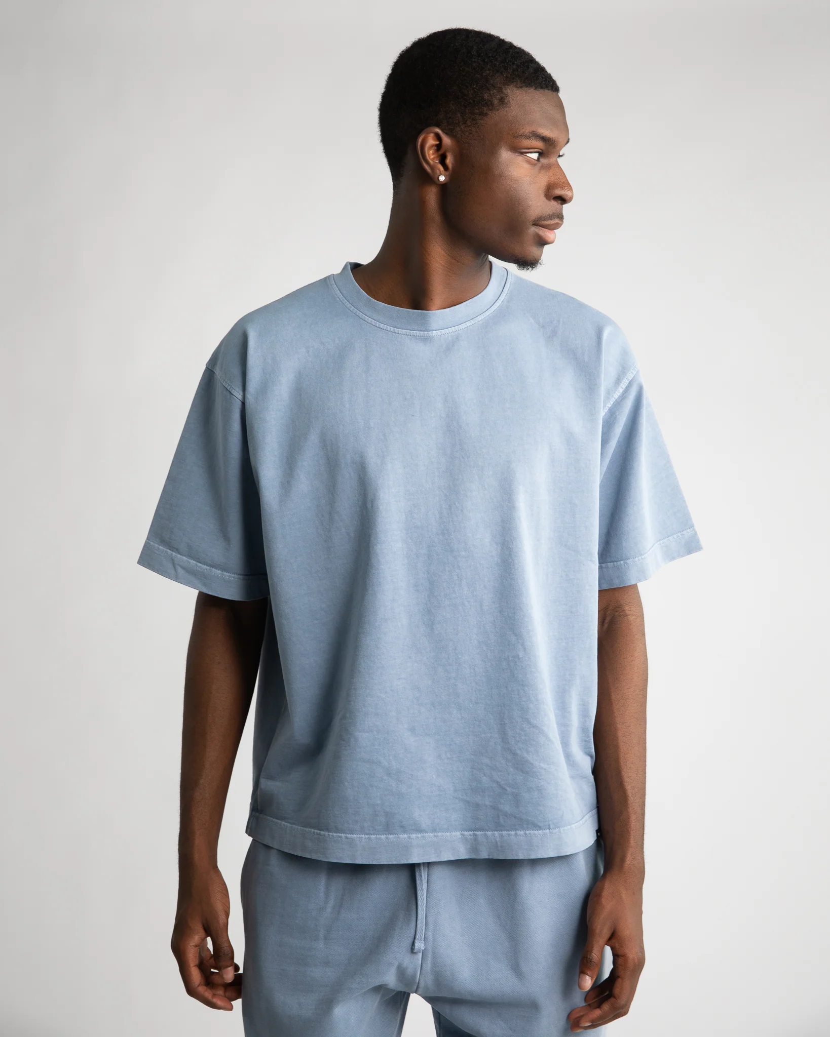 Cropped T-Shirt - Vintage Blue