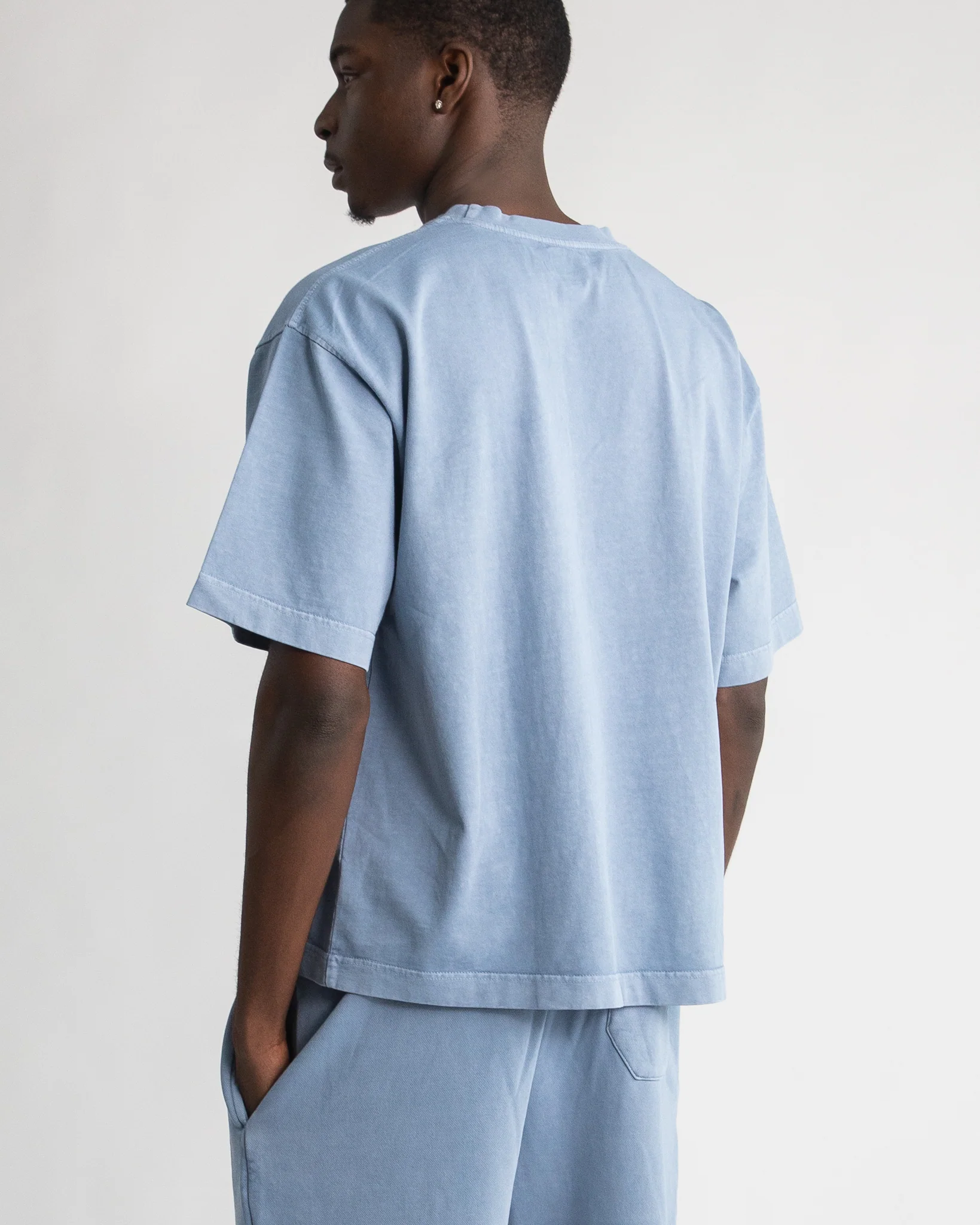 Cropped T-Shirt - Vintage Blue