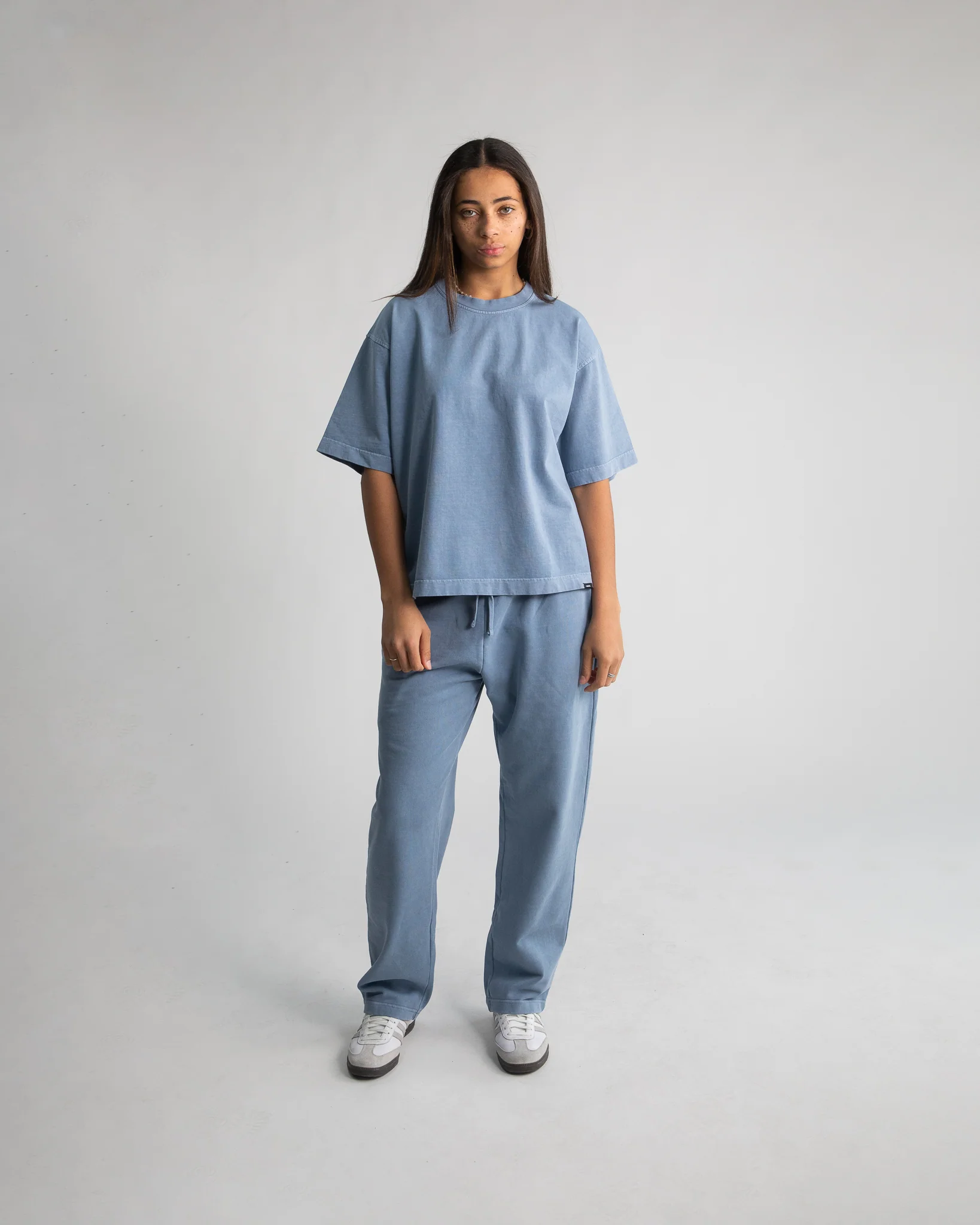 Cropped T-Shirt - Vintage Blue