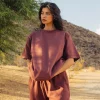 Cropped T-Shirt - Vintage Burgundy