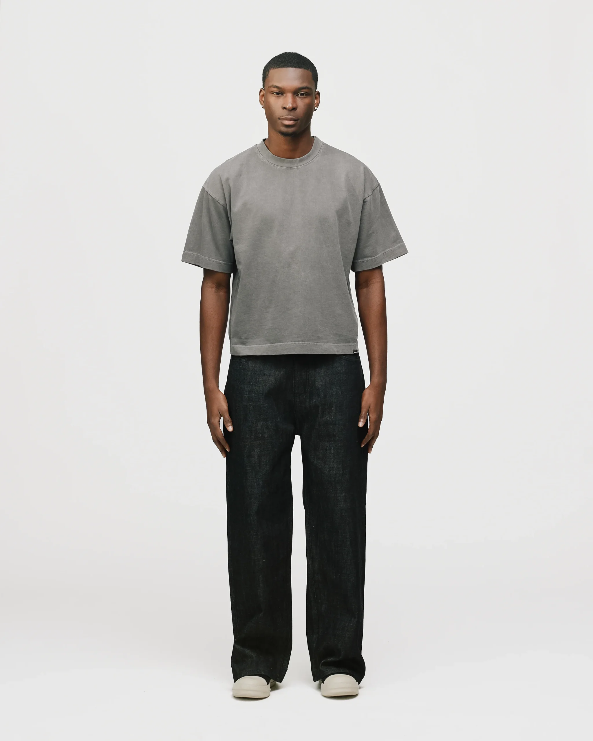 Cropped T-Shirt - Vintage Grey