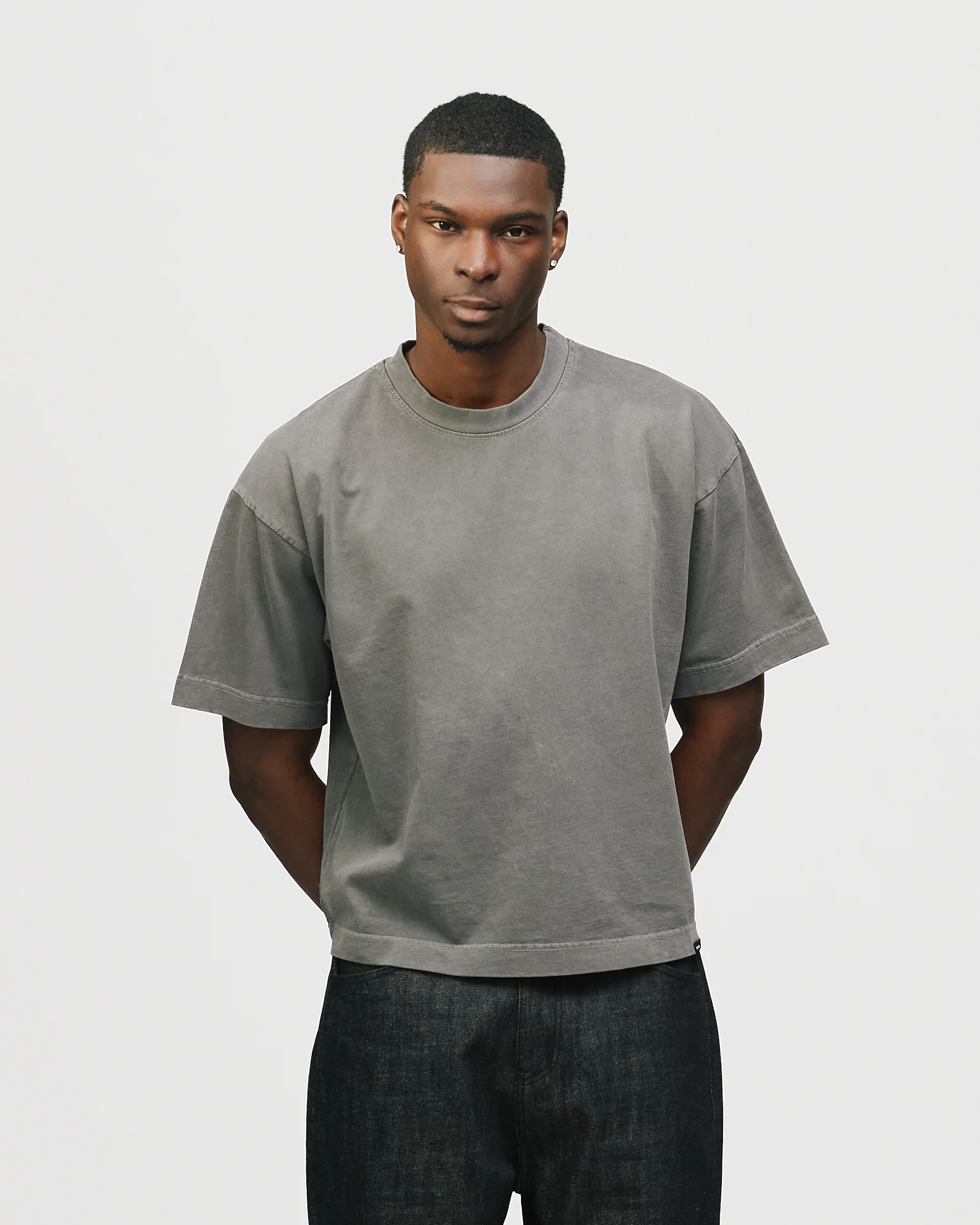 Cropped T-Shirt - Vintage Grey