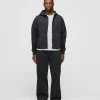 Cropped Zip Hoodie - Vintage Black