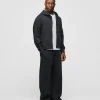 Cropped Zip Hoodie - Vintage Black