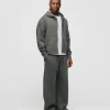Cropped Zip Hoodie - Vintage Grey