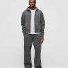 Cropped Zip Hoodie - Vintage Grey