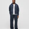 Cropped Zip Hoodie - Vintage Navy
