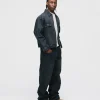 Denim Zip Jacket - Washed Black