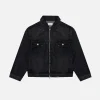 Denim Zip Jacket - Washed Black