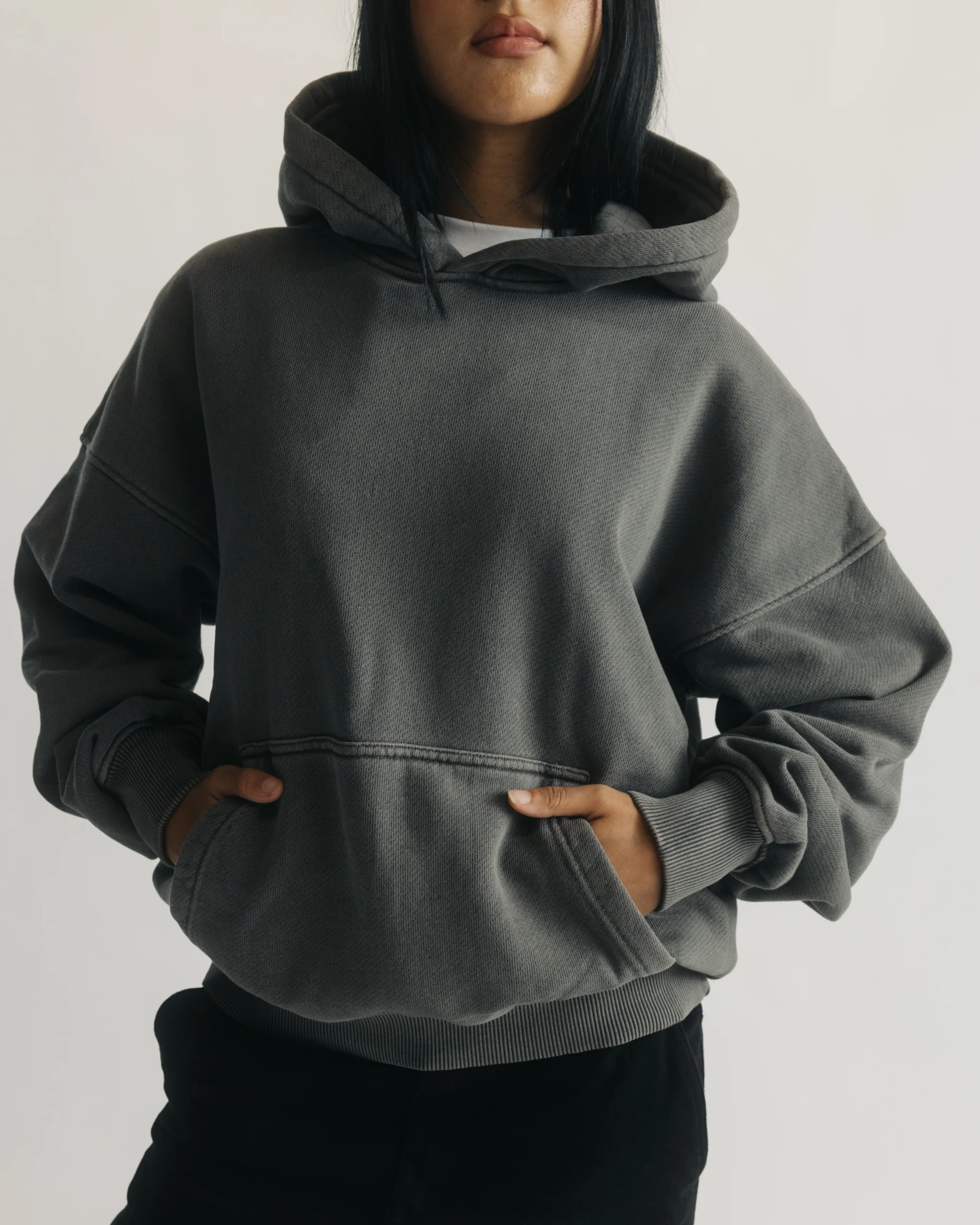 1158-diagonal-weave-hoodie-vintage-grey-8.webp Diagonal Weave Hoodie - Vintage Grey