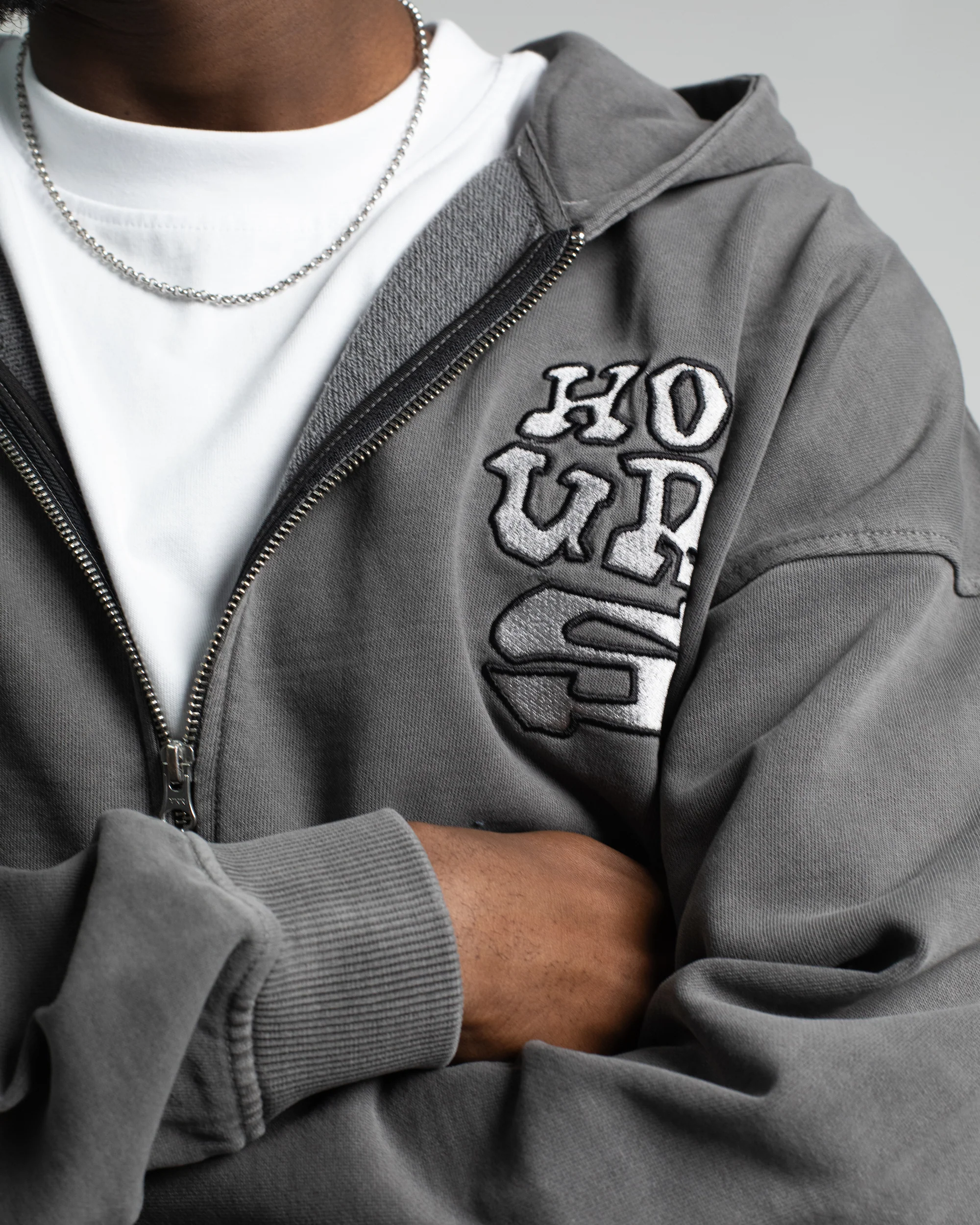 Dice Zip Hoodie - Vintage Grey