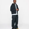 Double Layer Zip Hoodie - Black
