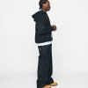 Double Layer Zip Hoodie - Black
