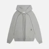Double Layer Zip Hoodie - Grey