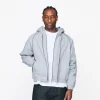 Double Layer Zip Hoodie - Grey