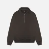 Drop Shoulder 1/4 Zip - Espresso