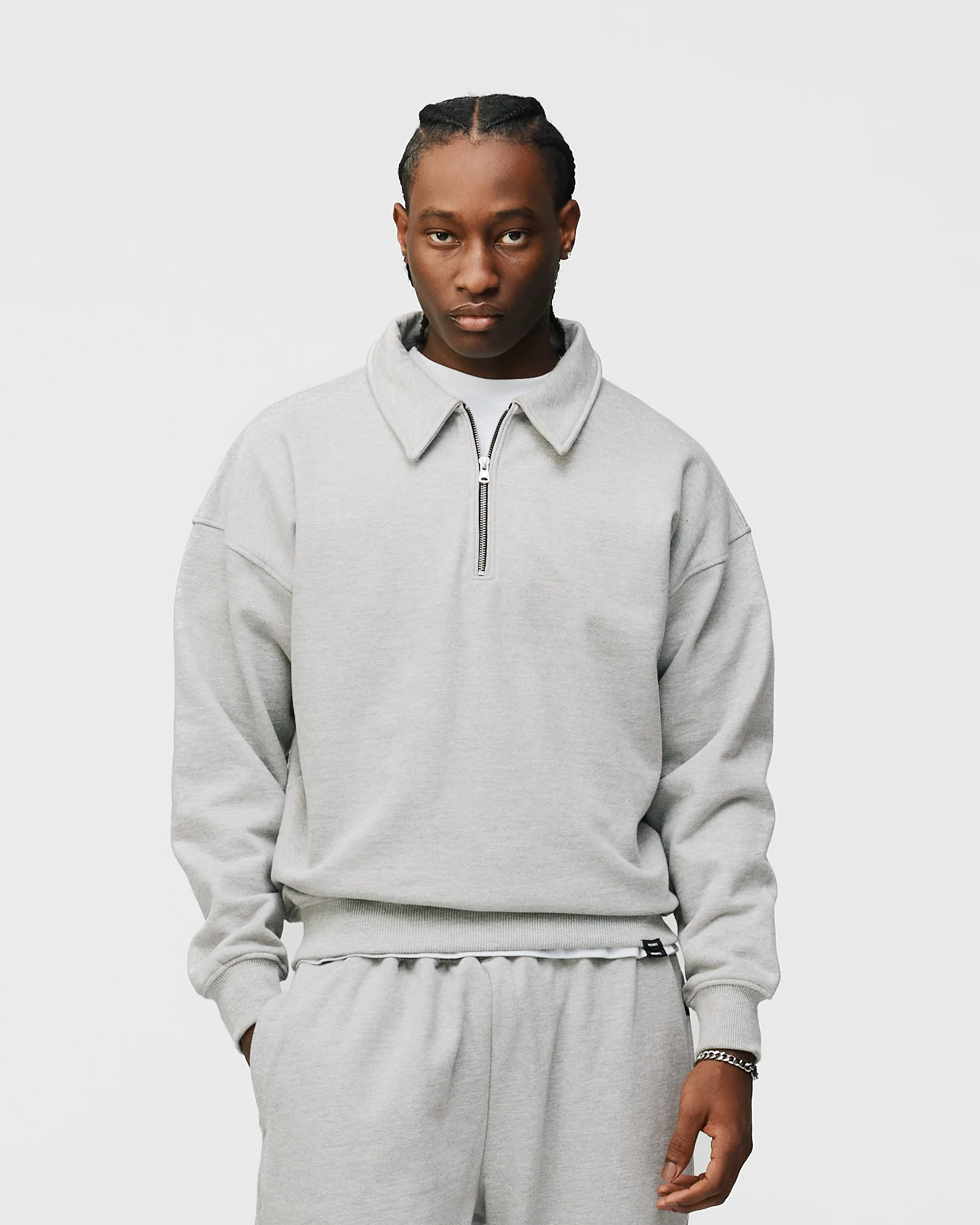 1206-drop-shoulder-1-4-zip-grey-3.webp Drop Shoulder 1/4 Zip - Grey