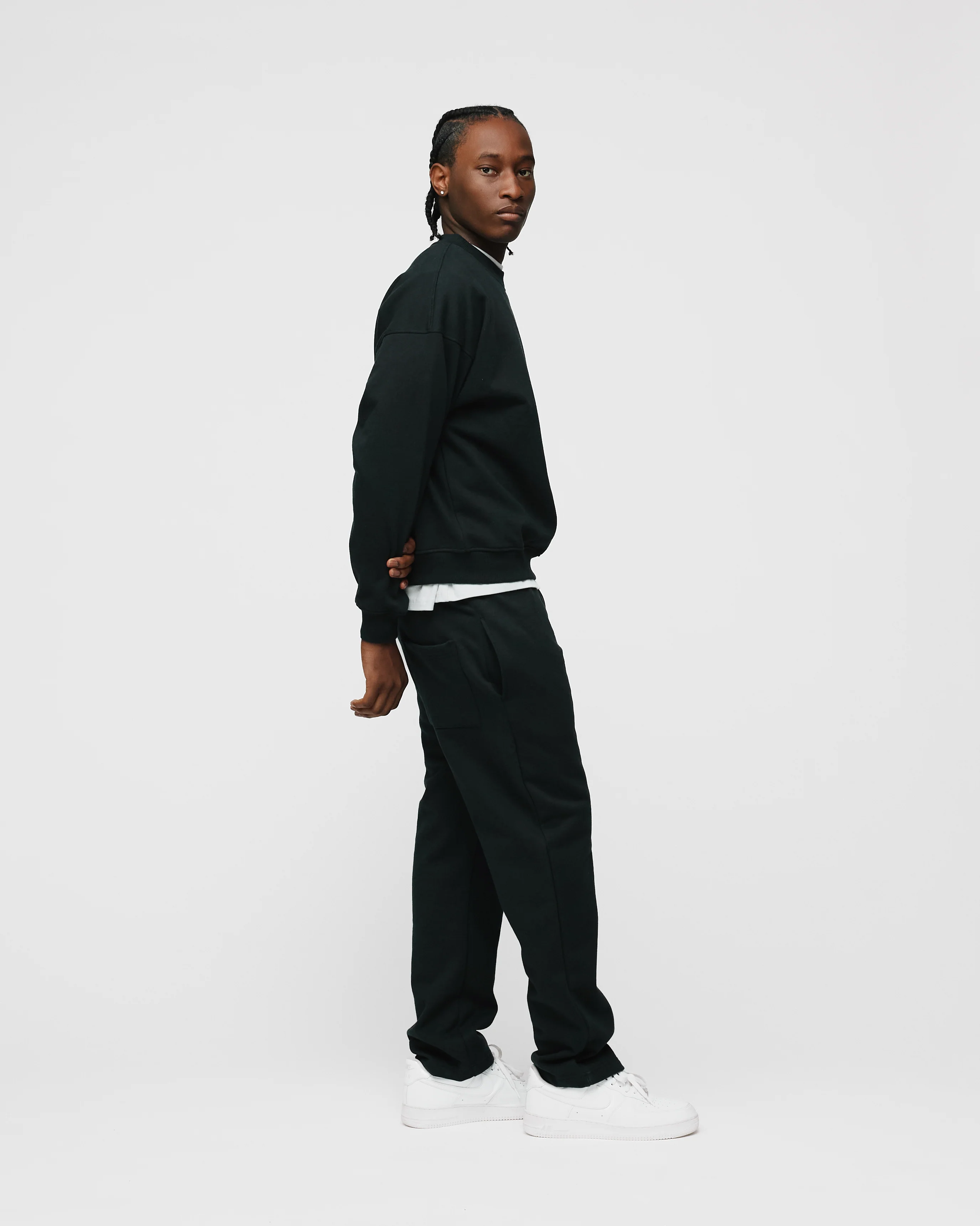 Drop Shoulder Crewneck - Black