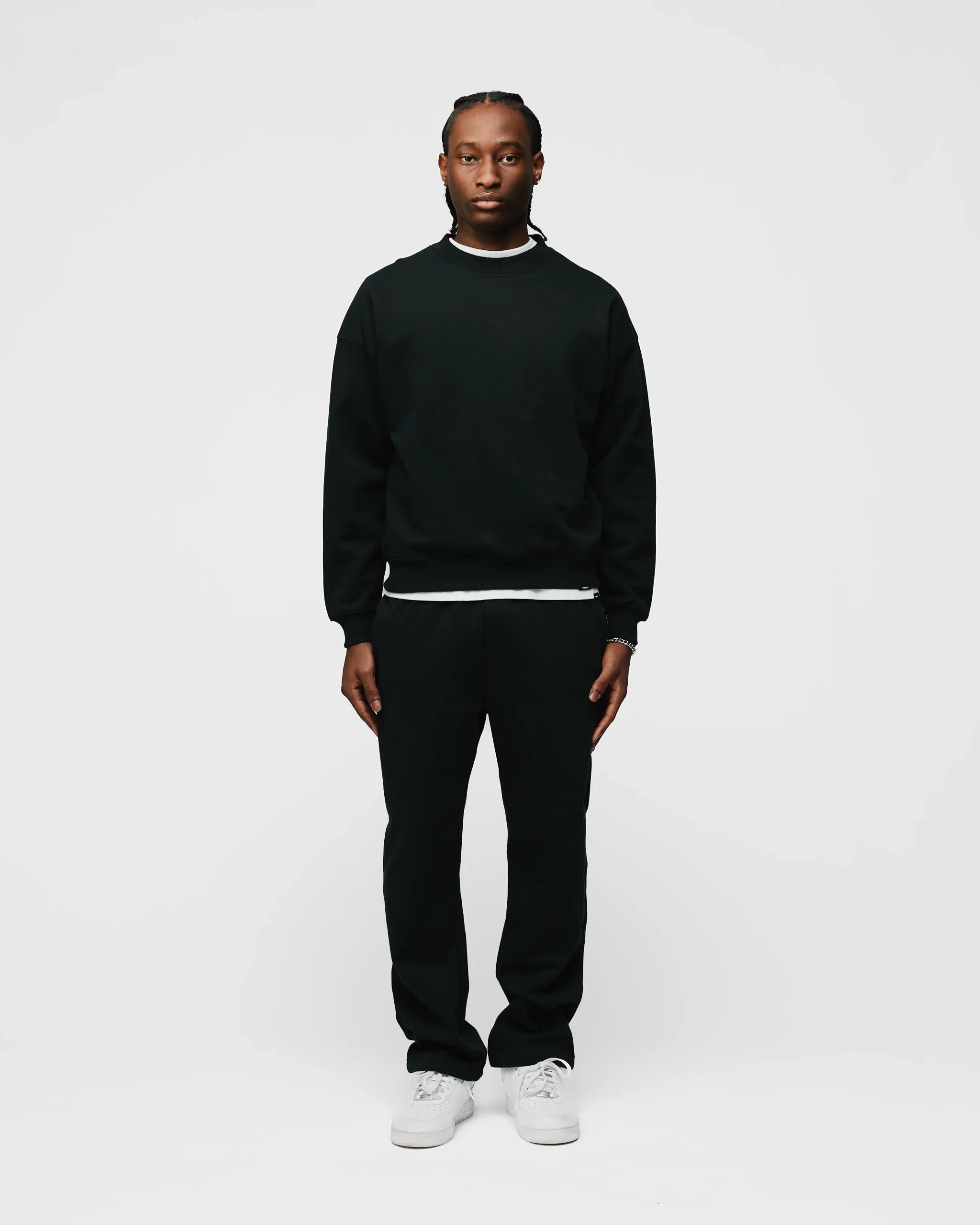 Drop Shoulder Crewneck - Black