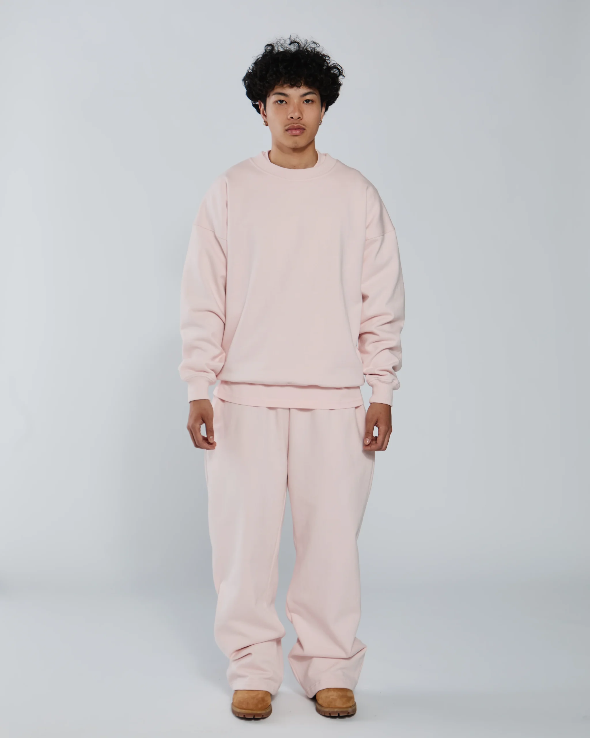 Drop Shoulder Crewneck - Blush