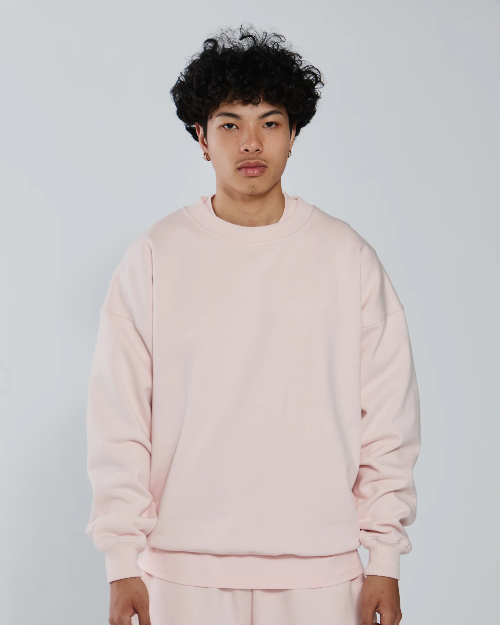 Drop Shoulder Crewneck - Blush