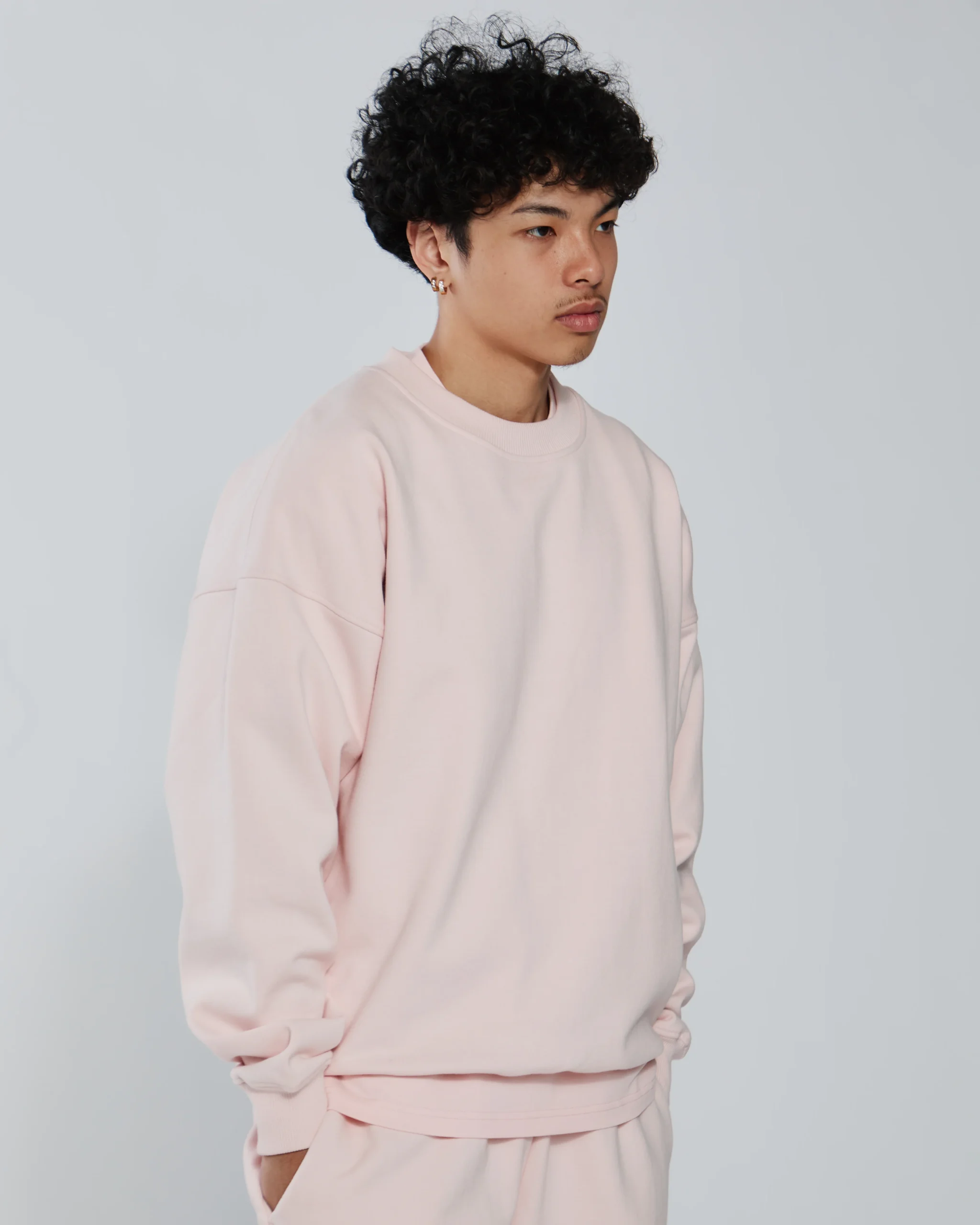 Drop Shoulder Crewneck - Blush