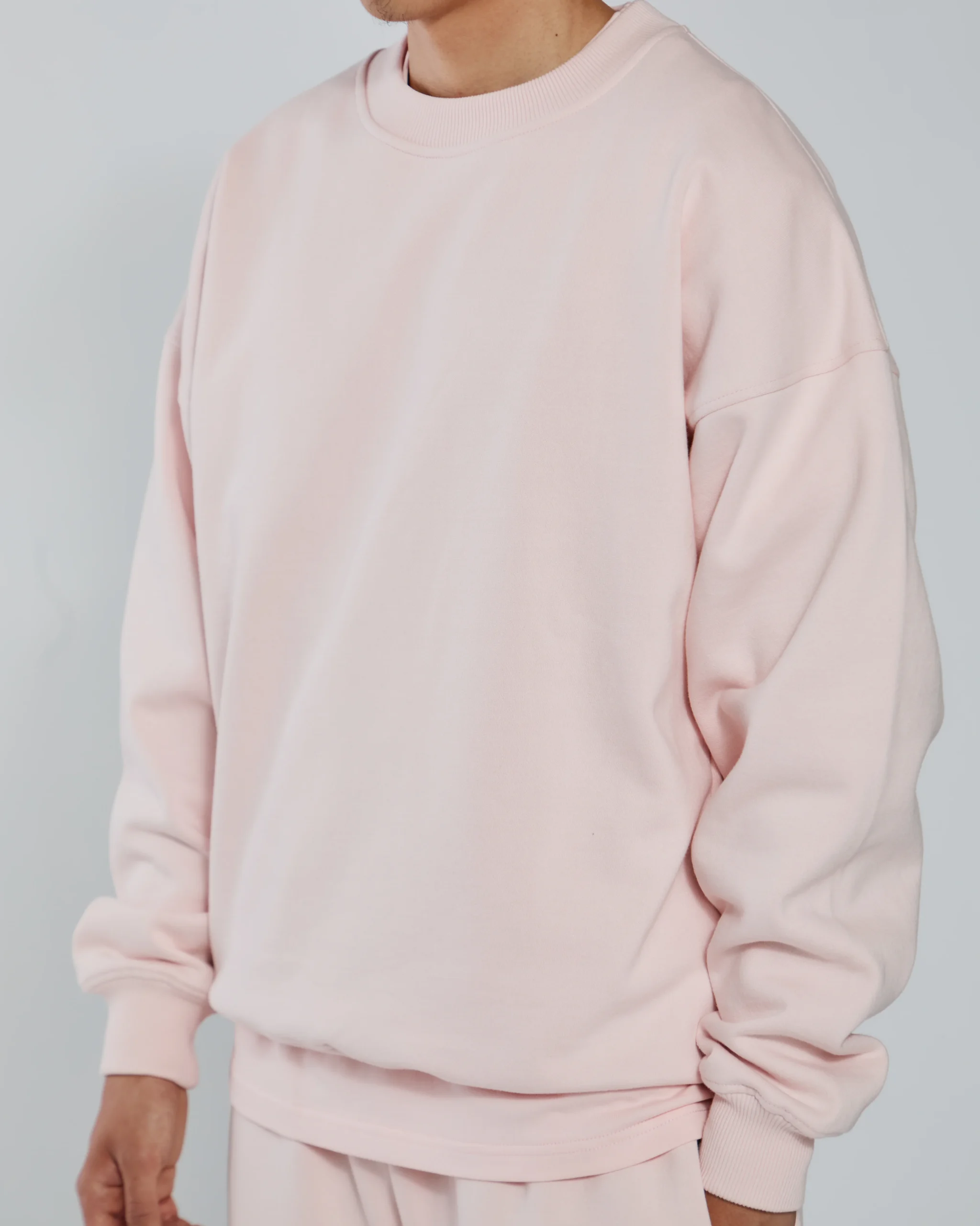 Drop Shoulder Crewneck - Blush