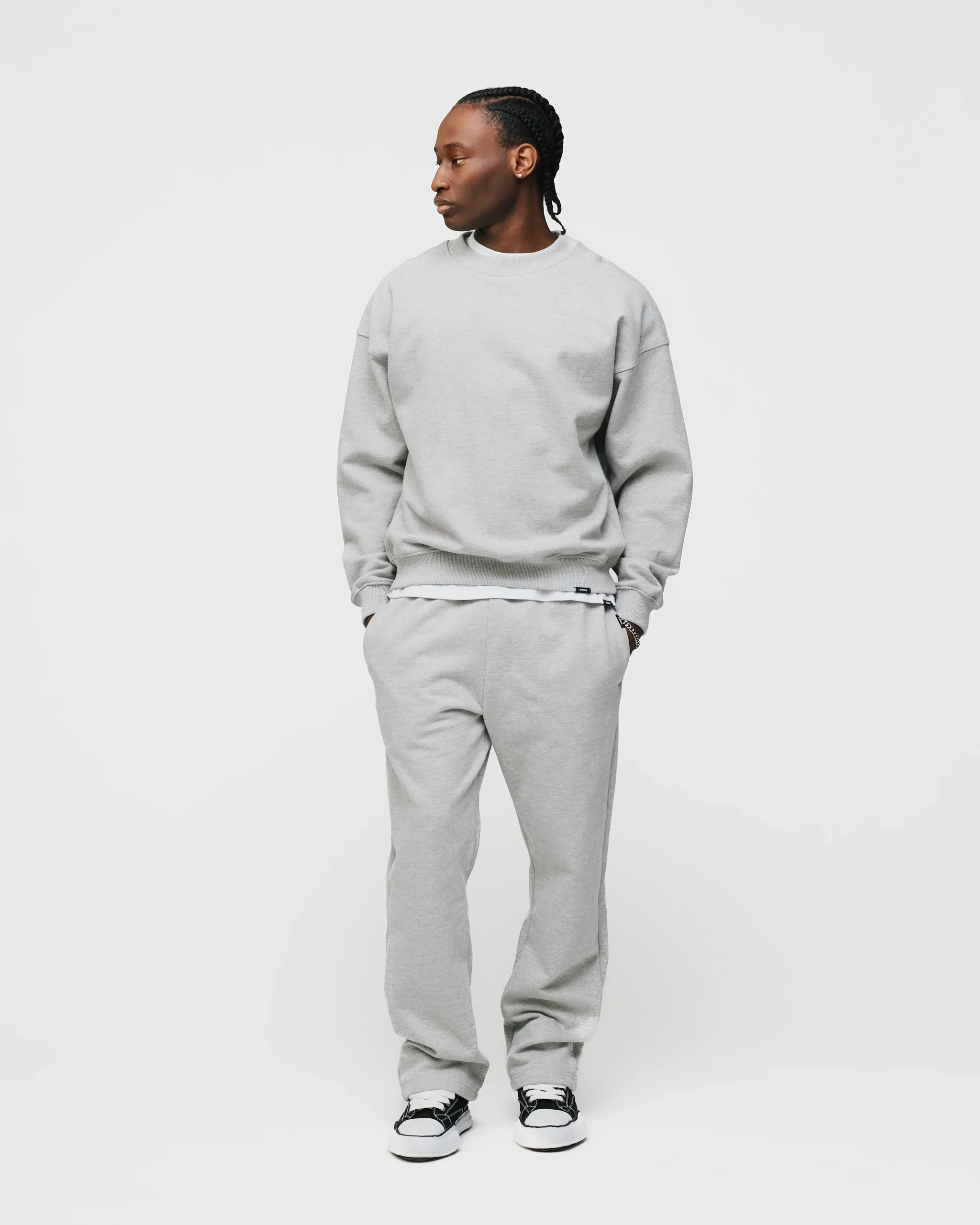 Drop Shoulder Crewneck - Grey