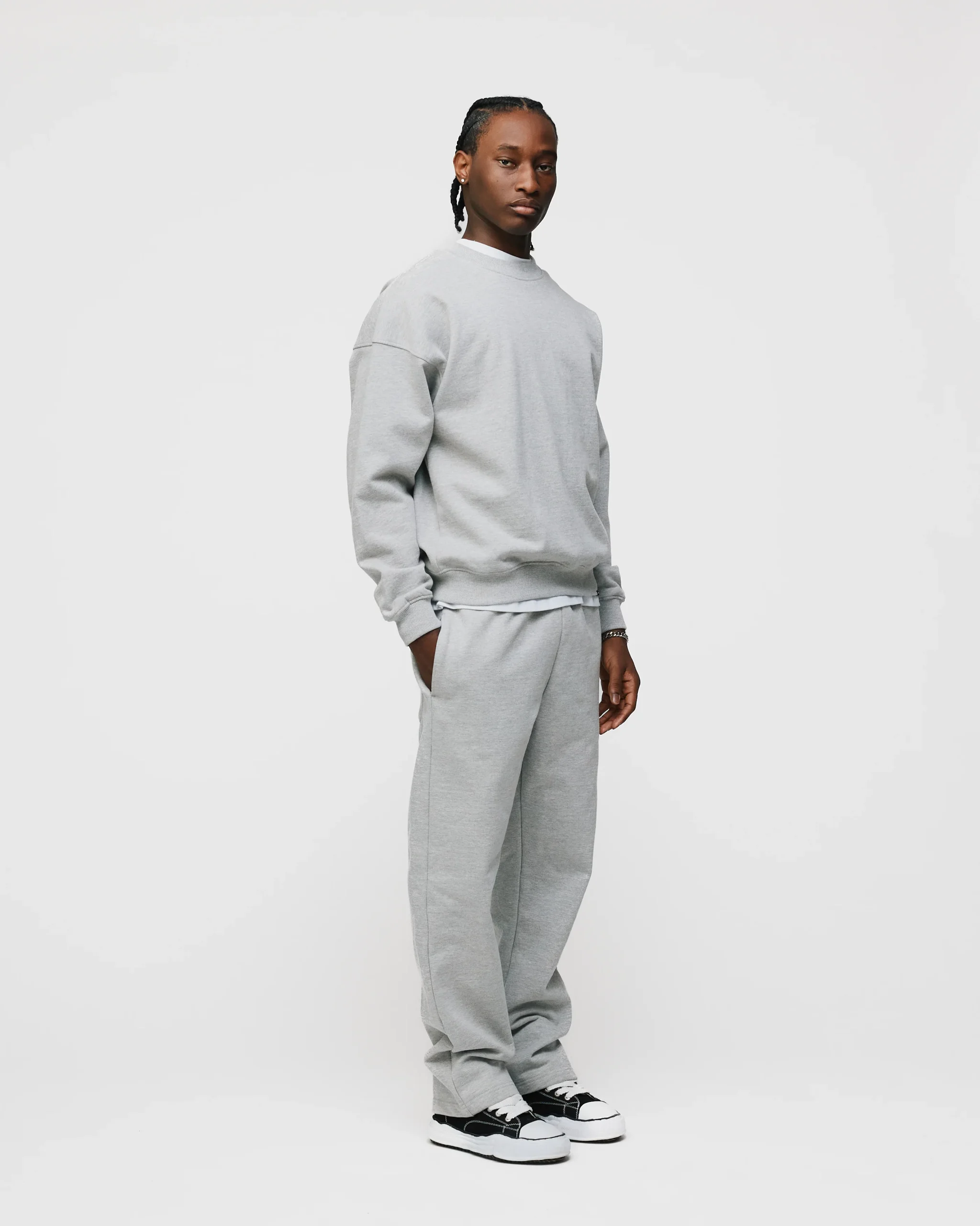 Drop Shoulder Crewneck - Grey
