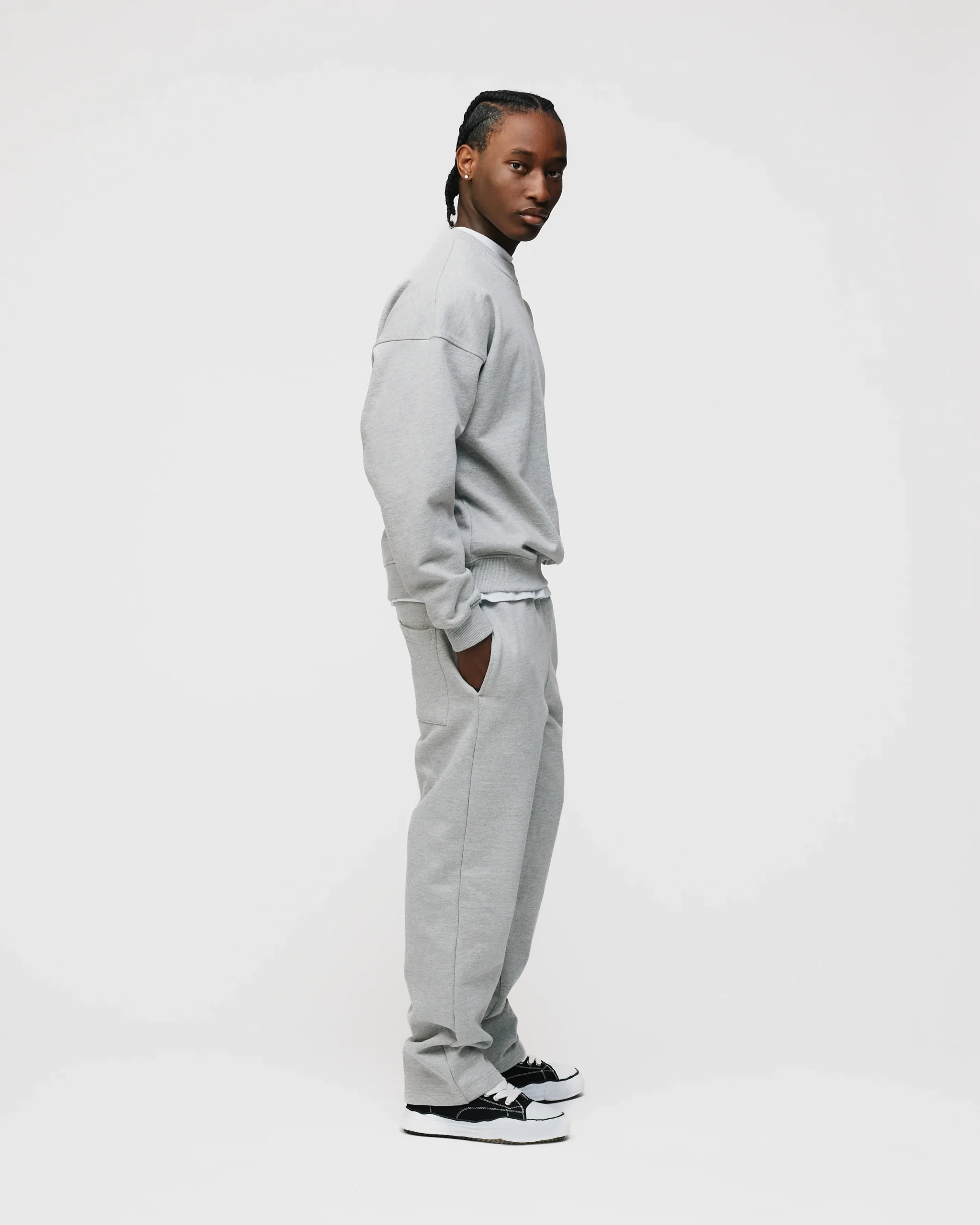 Drop Shoulder Crewneck - Grey