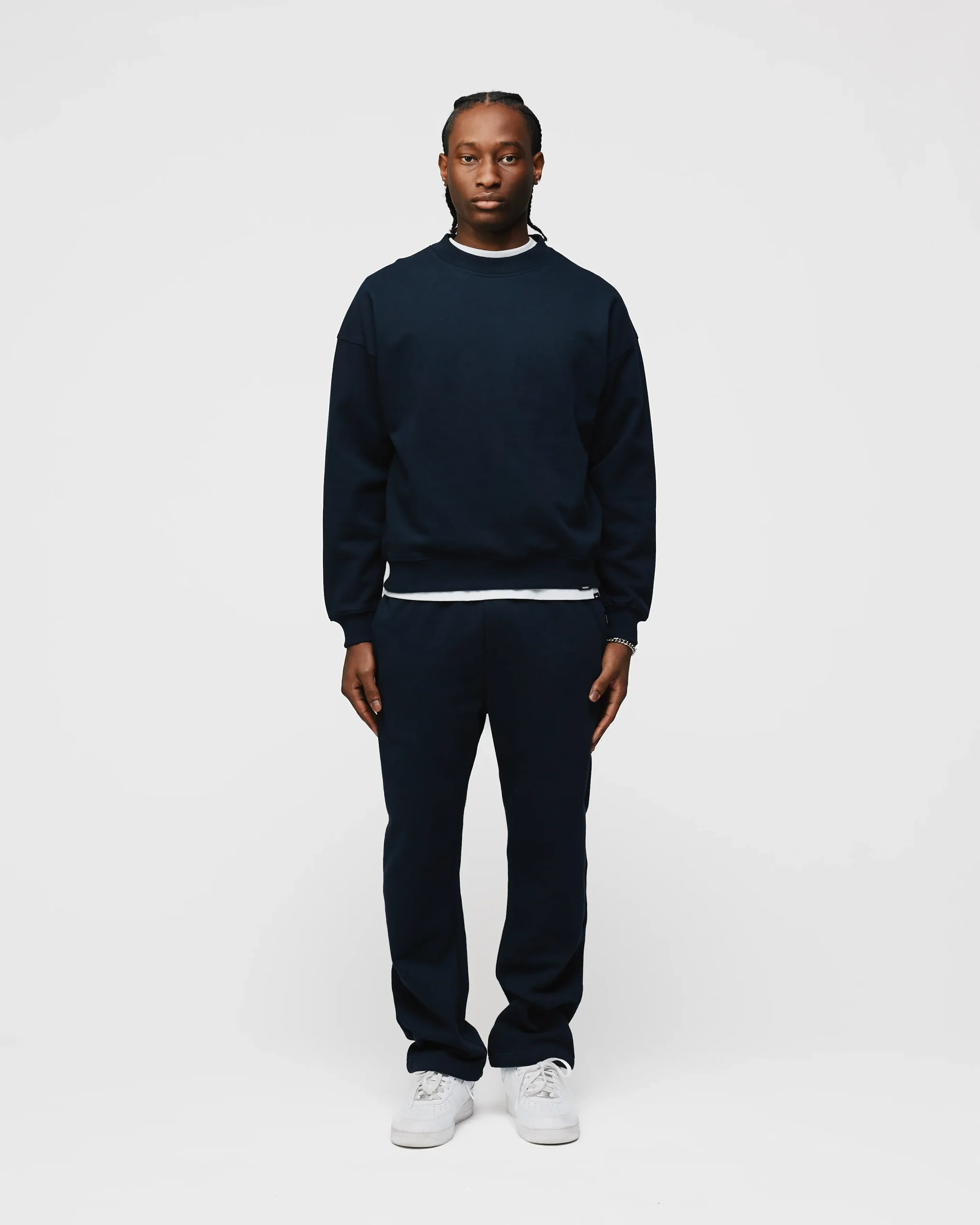 Drop Shoulder Crewneck - Navy
