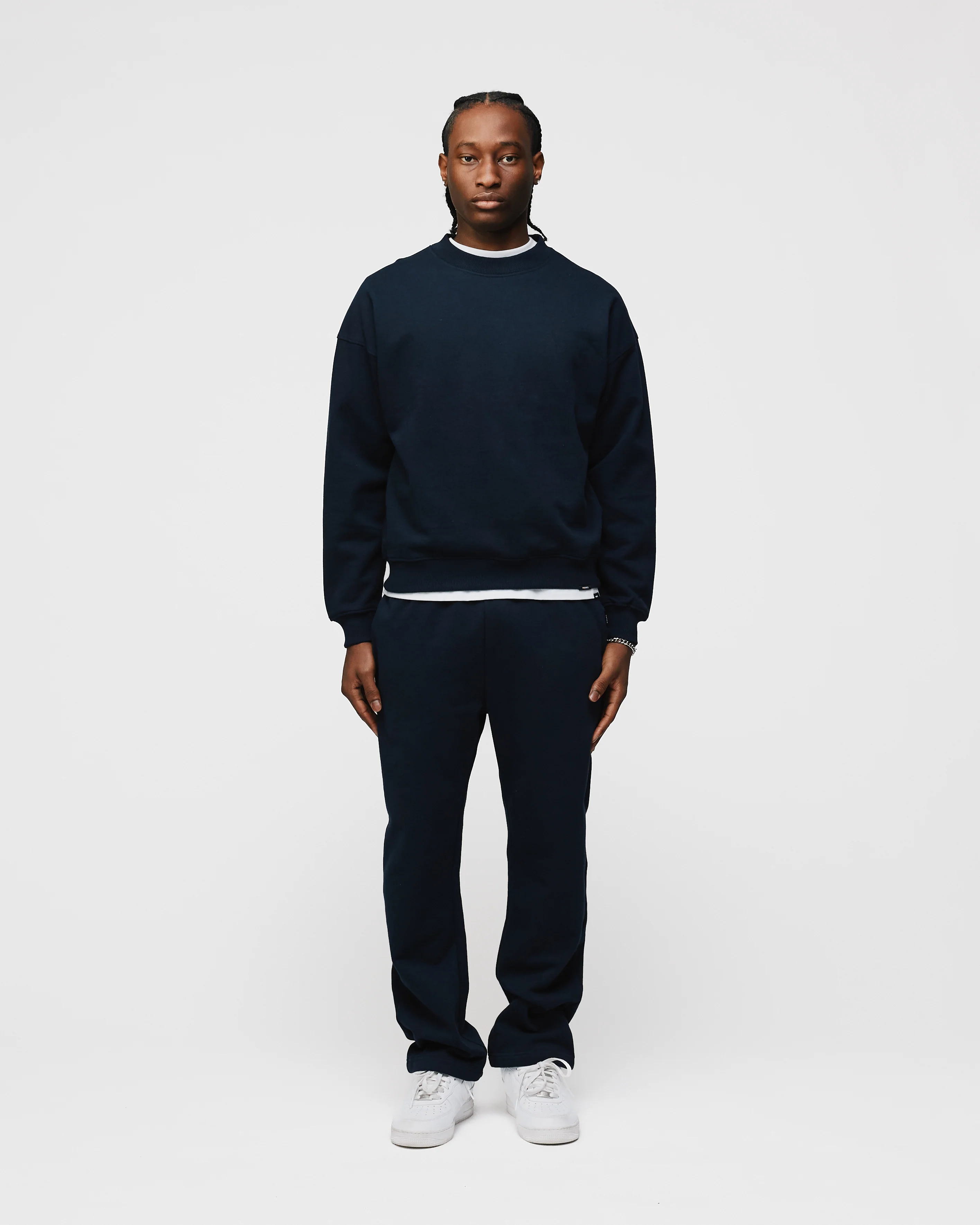Drop Shoulder Crewneck - Navy
