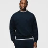 Drop Shoulder Crewneck - Navy