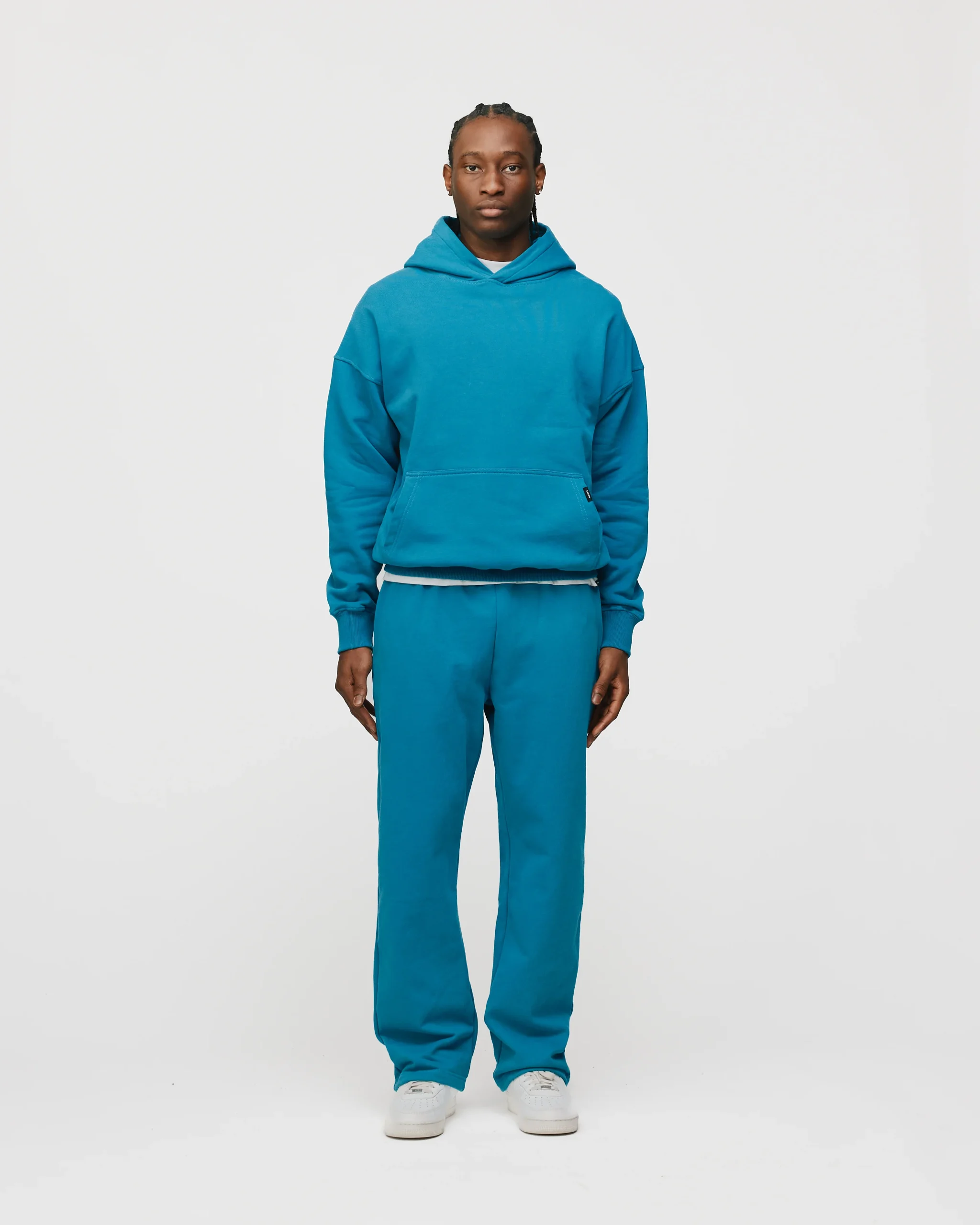 Drop Shoulder Hoodie - Aqua