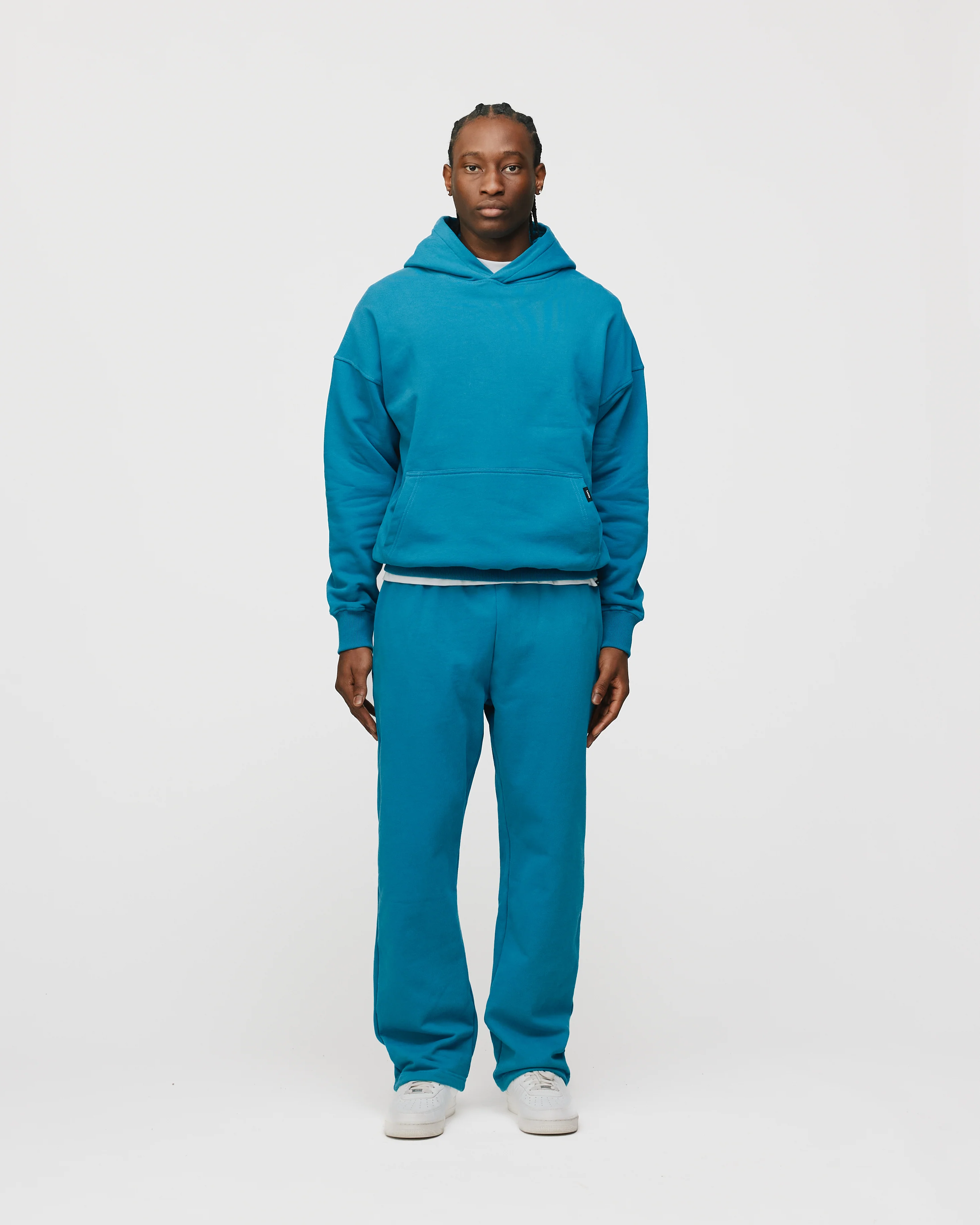 Drop Shoulder Hoodie - Aqua