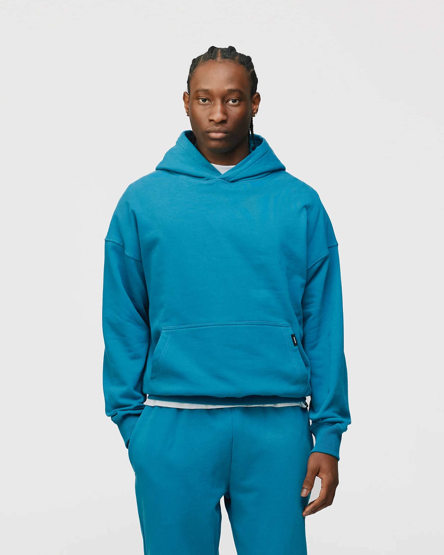 Drop Shoulder Hoodie - Aqua