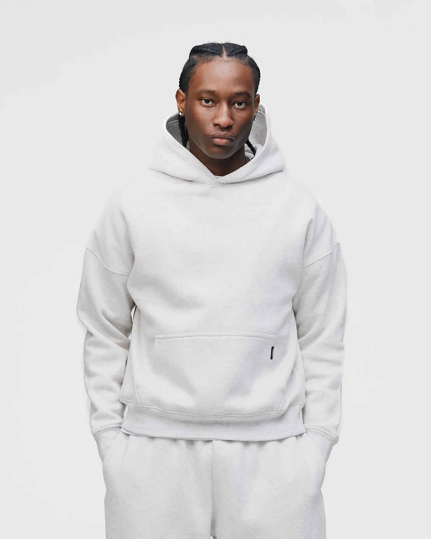 Drop Shoulder Hoodie - Ash