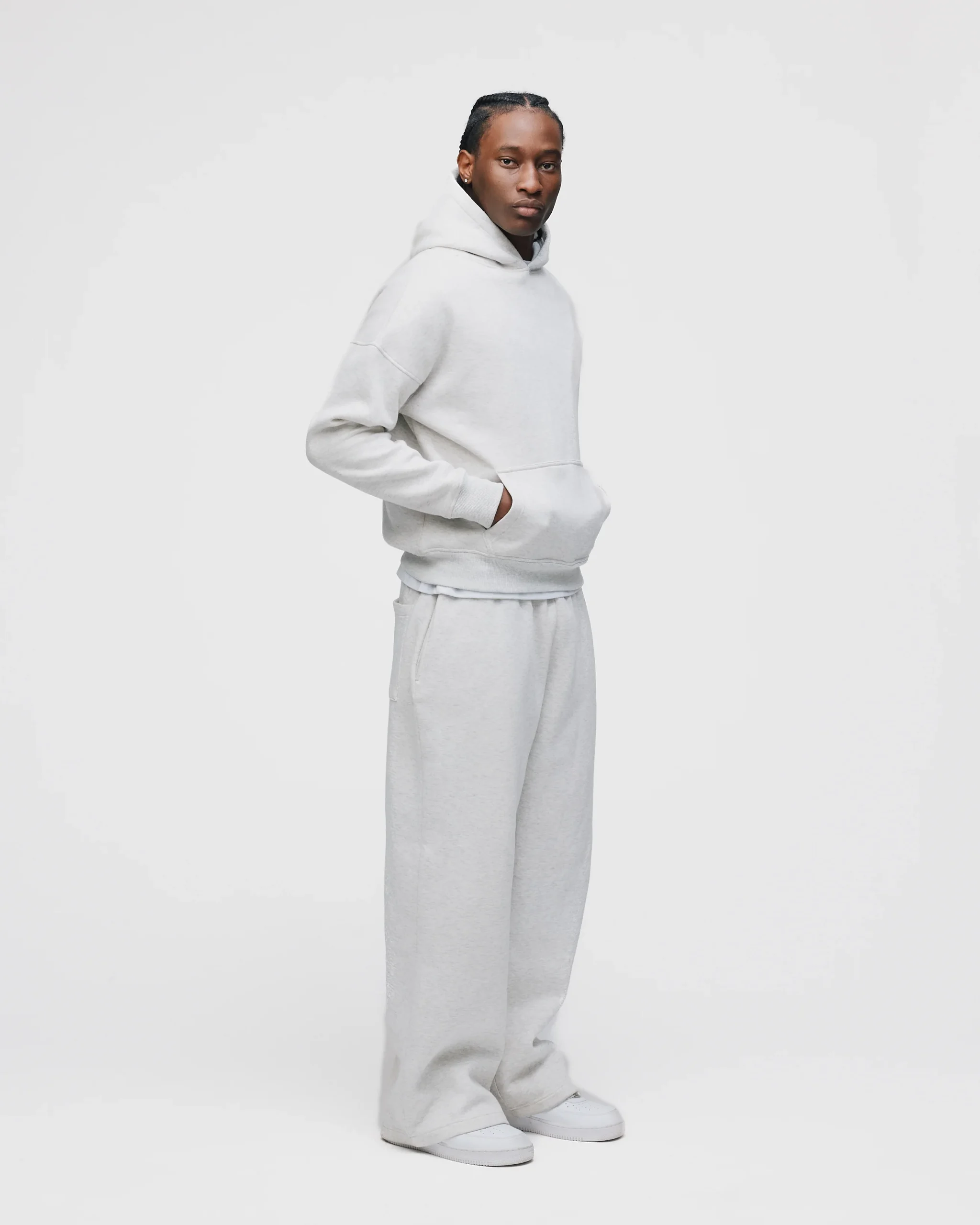 Drop Shoulder Hoodie - Ash