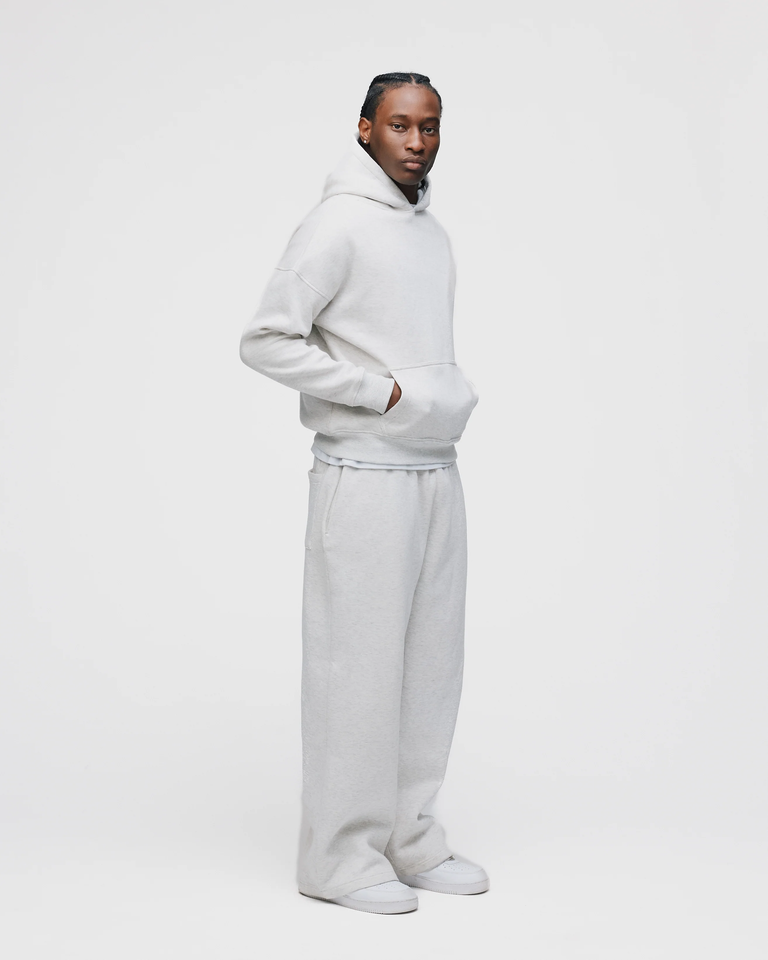 Drop Shoulder Hoodie - Ash