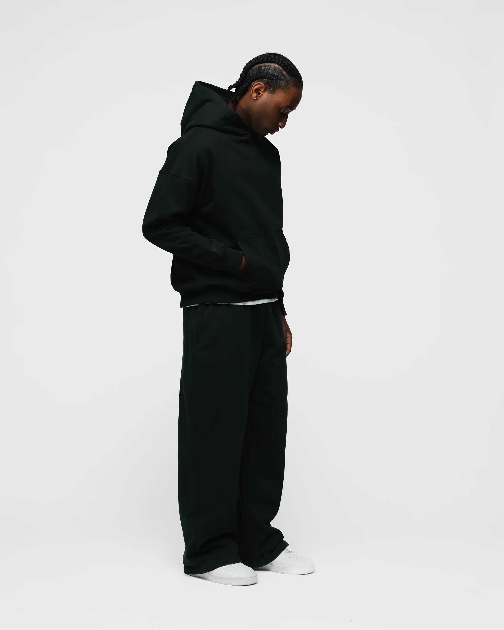 Drop Shoulder Hoodie - Black