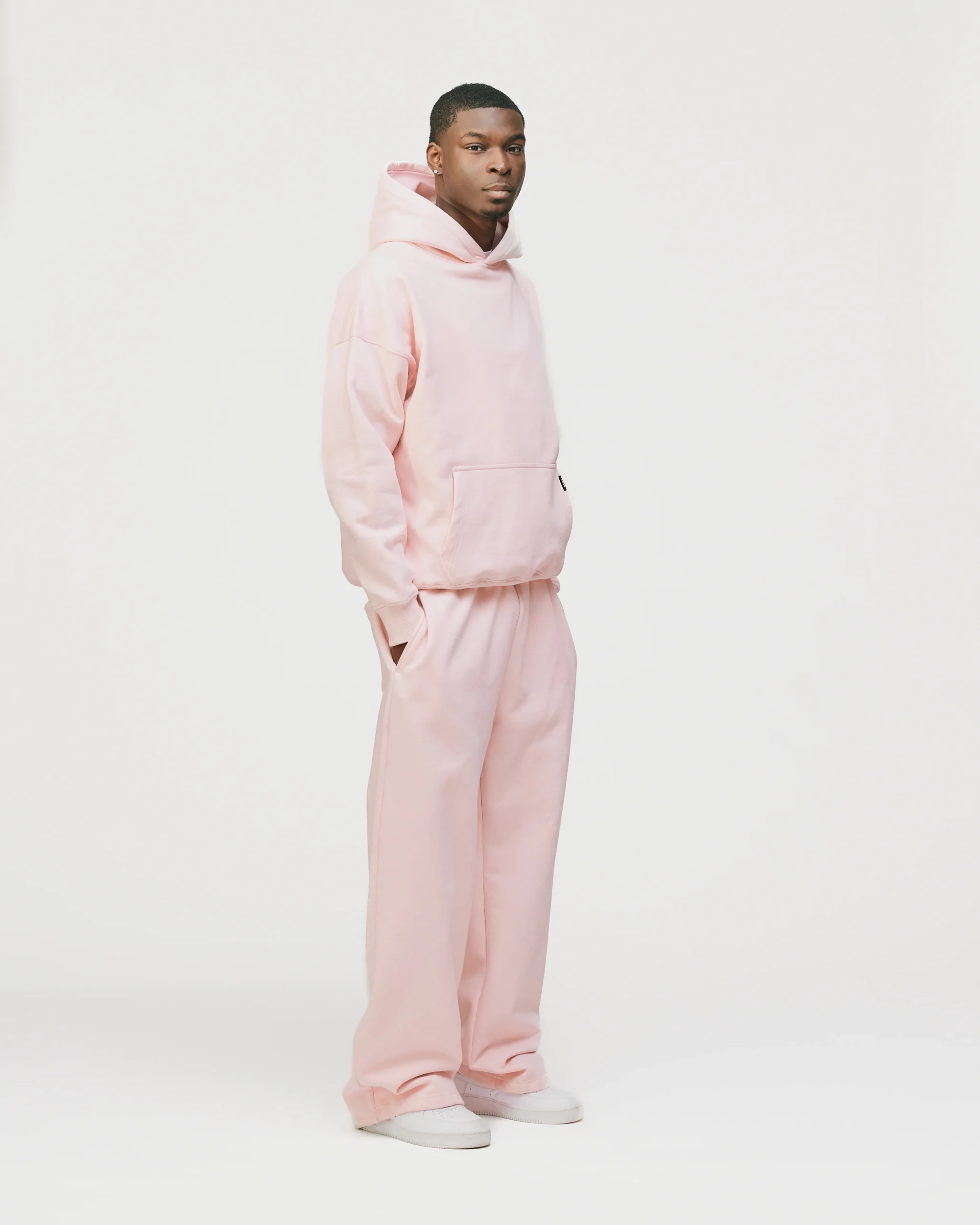 Drop Shoulder Hoodie - Blush