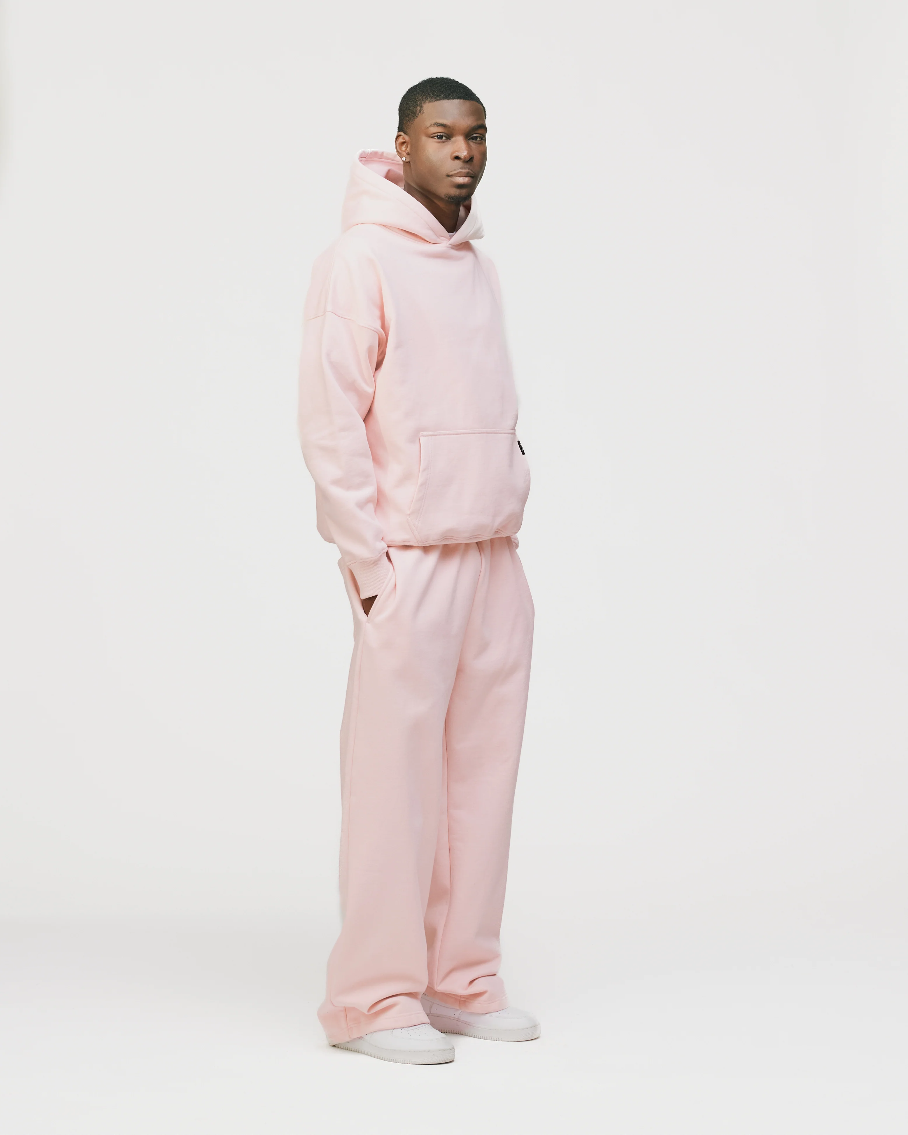 Drop Shoulder Hoodie - Blush