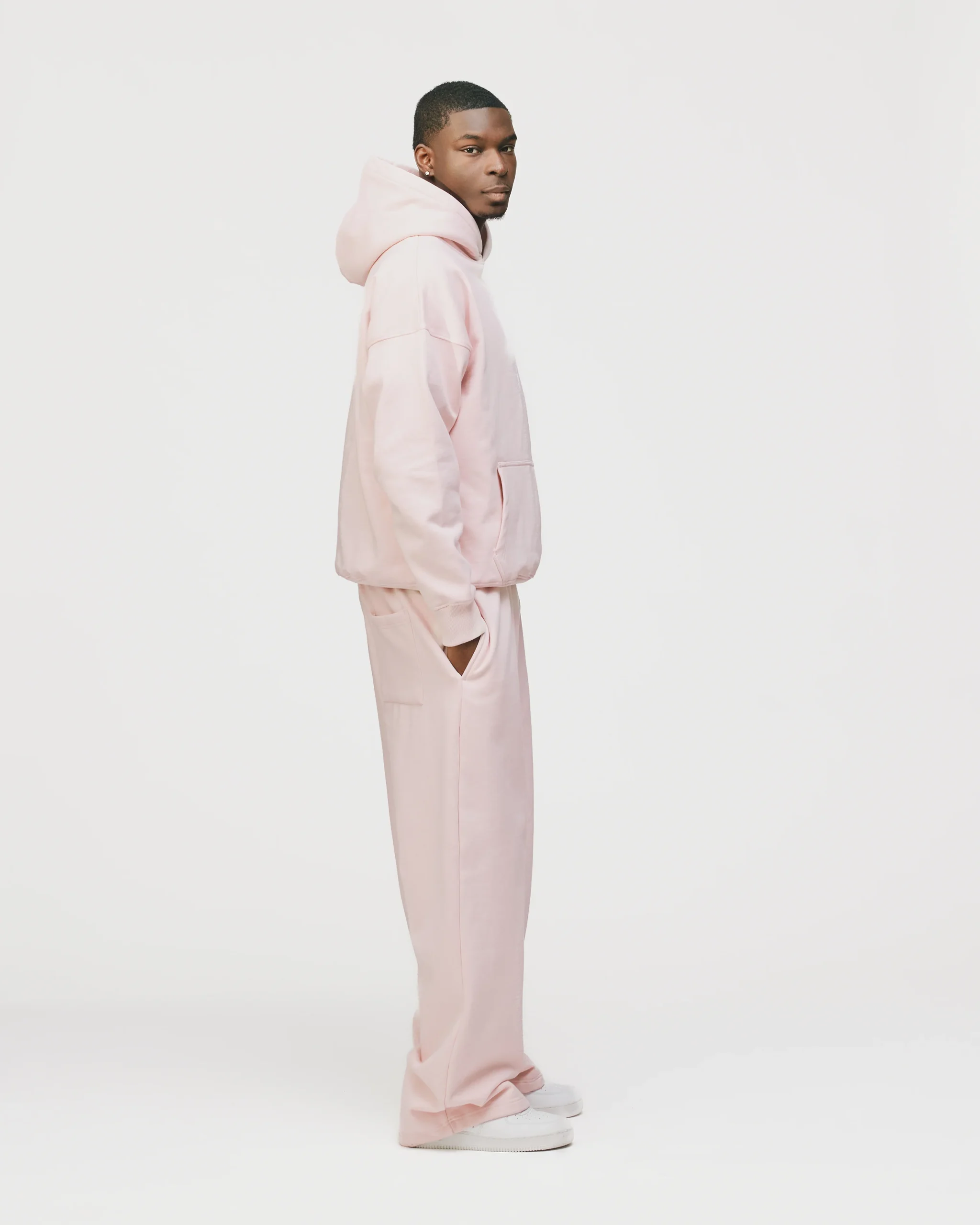 Drop Shoulder Hoodie - Blush