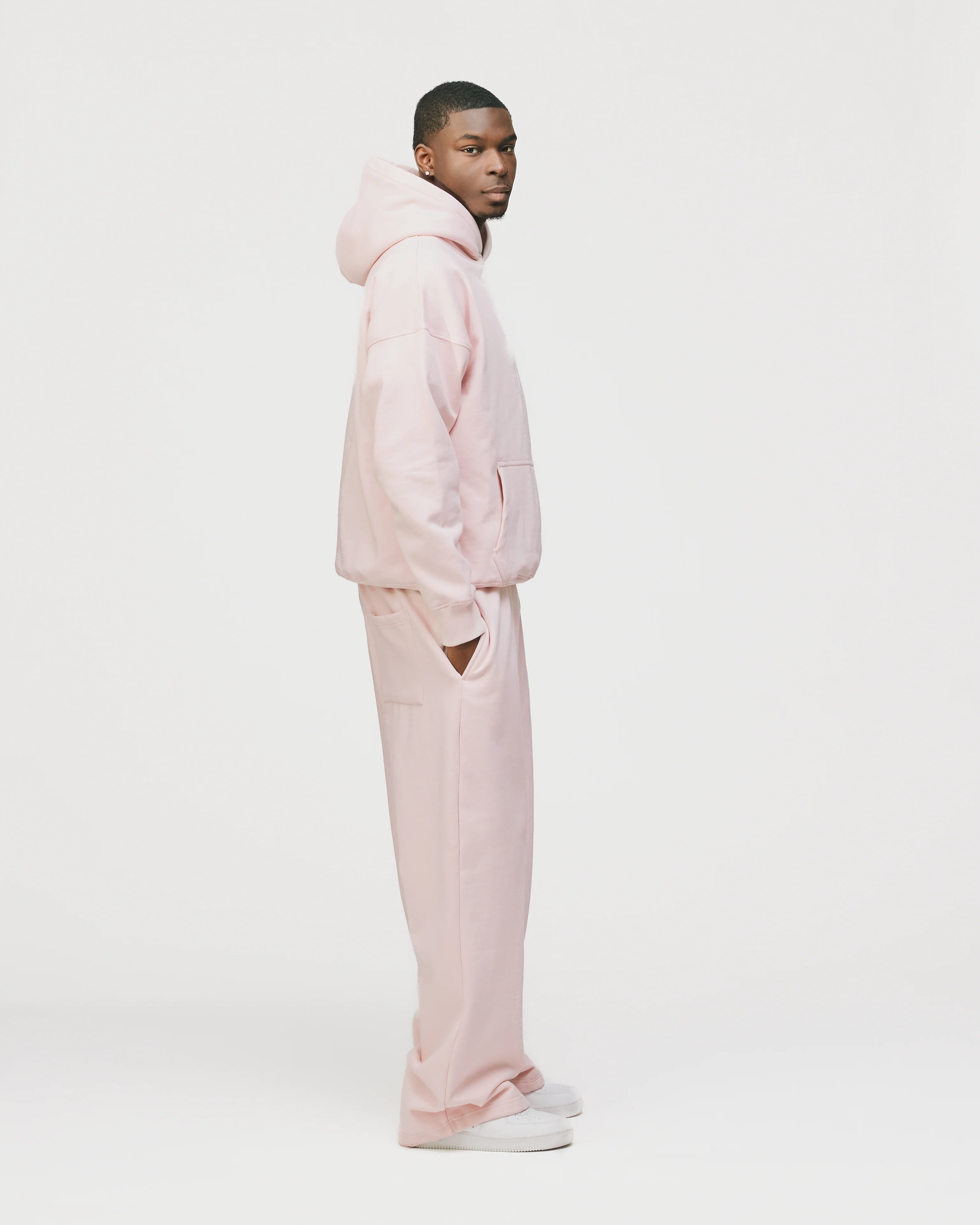Drop Shoulder Hoodie - Blush