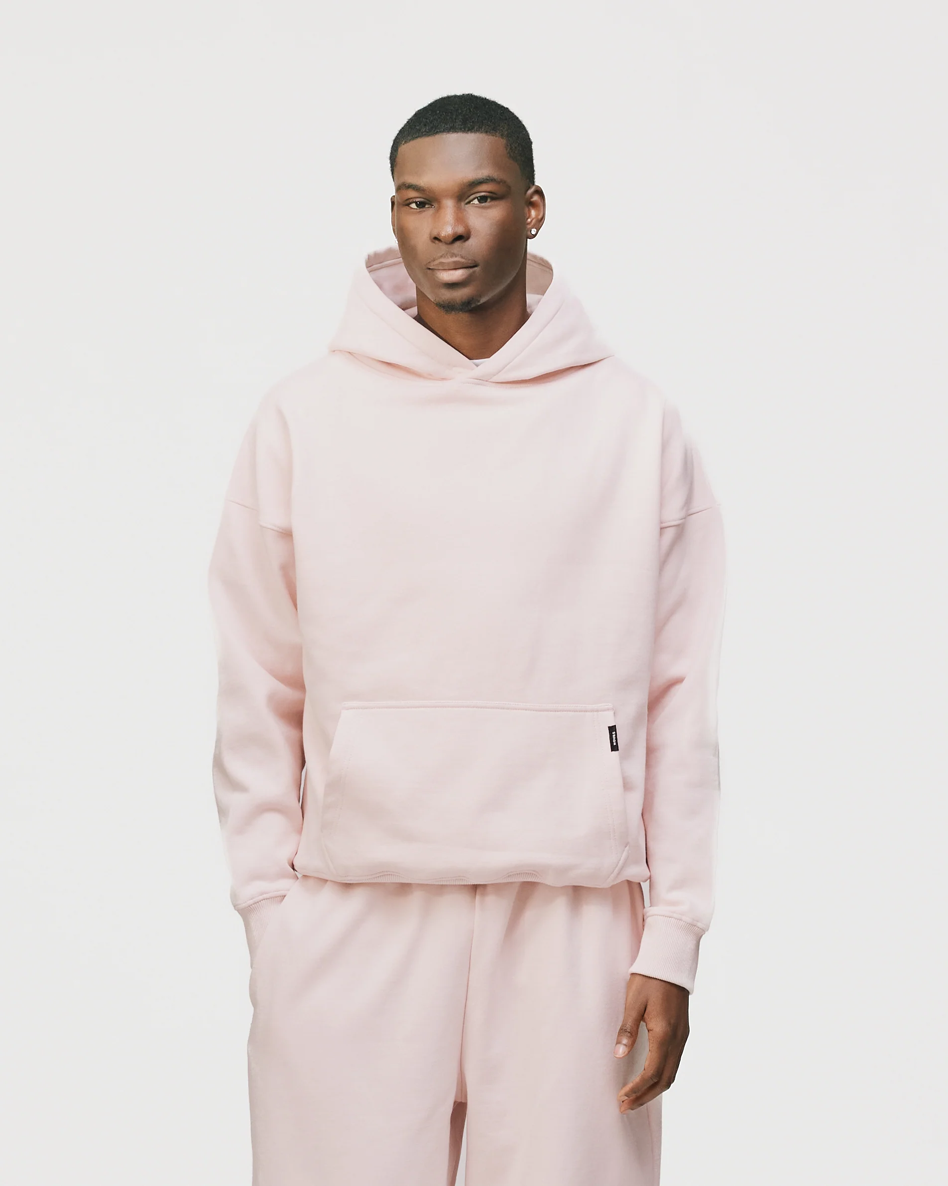 Drop Shoulder Hoodie - Blush