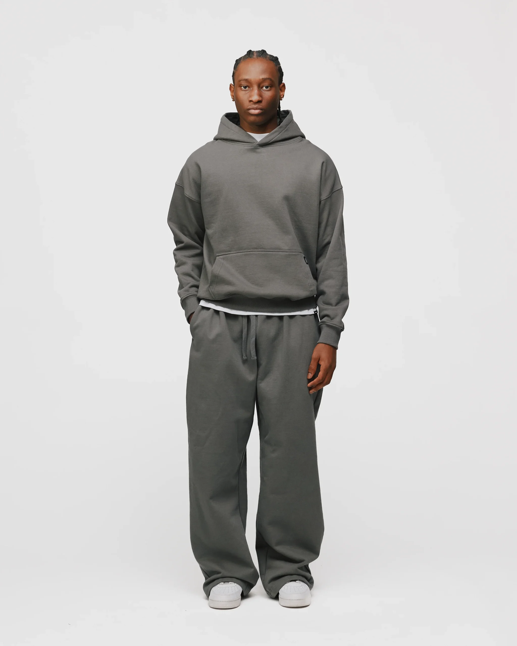 Drop Shoulder Hoodie - Charcoal
