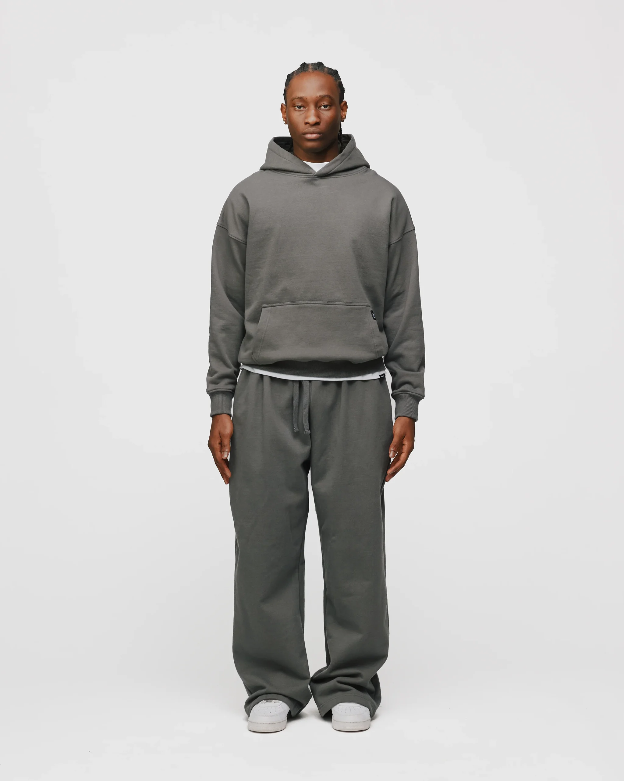Drop Shoulder Hoodie - Charcoal