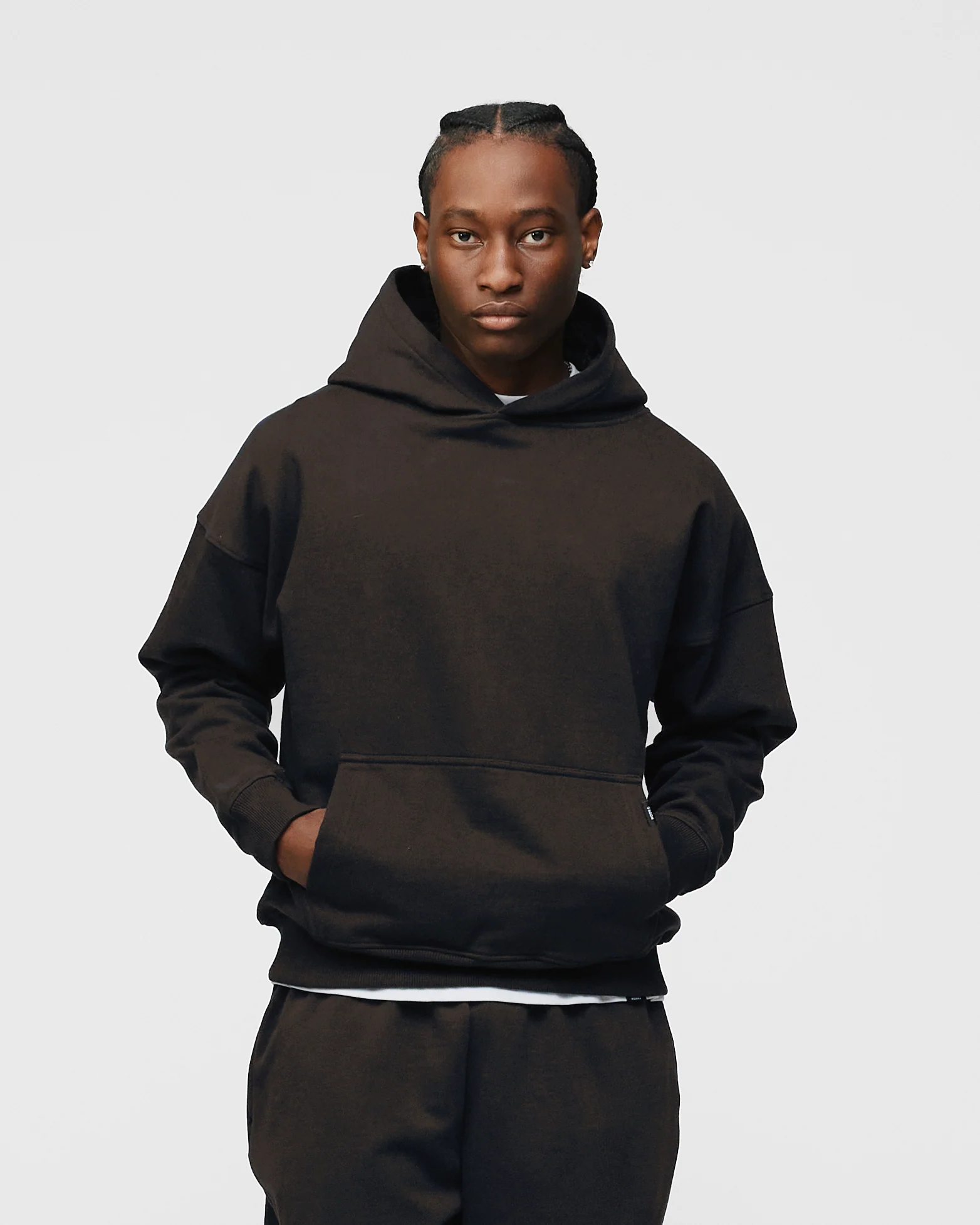Drop Shoulder Hoodie - Espresso