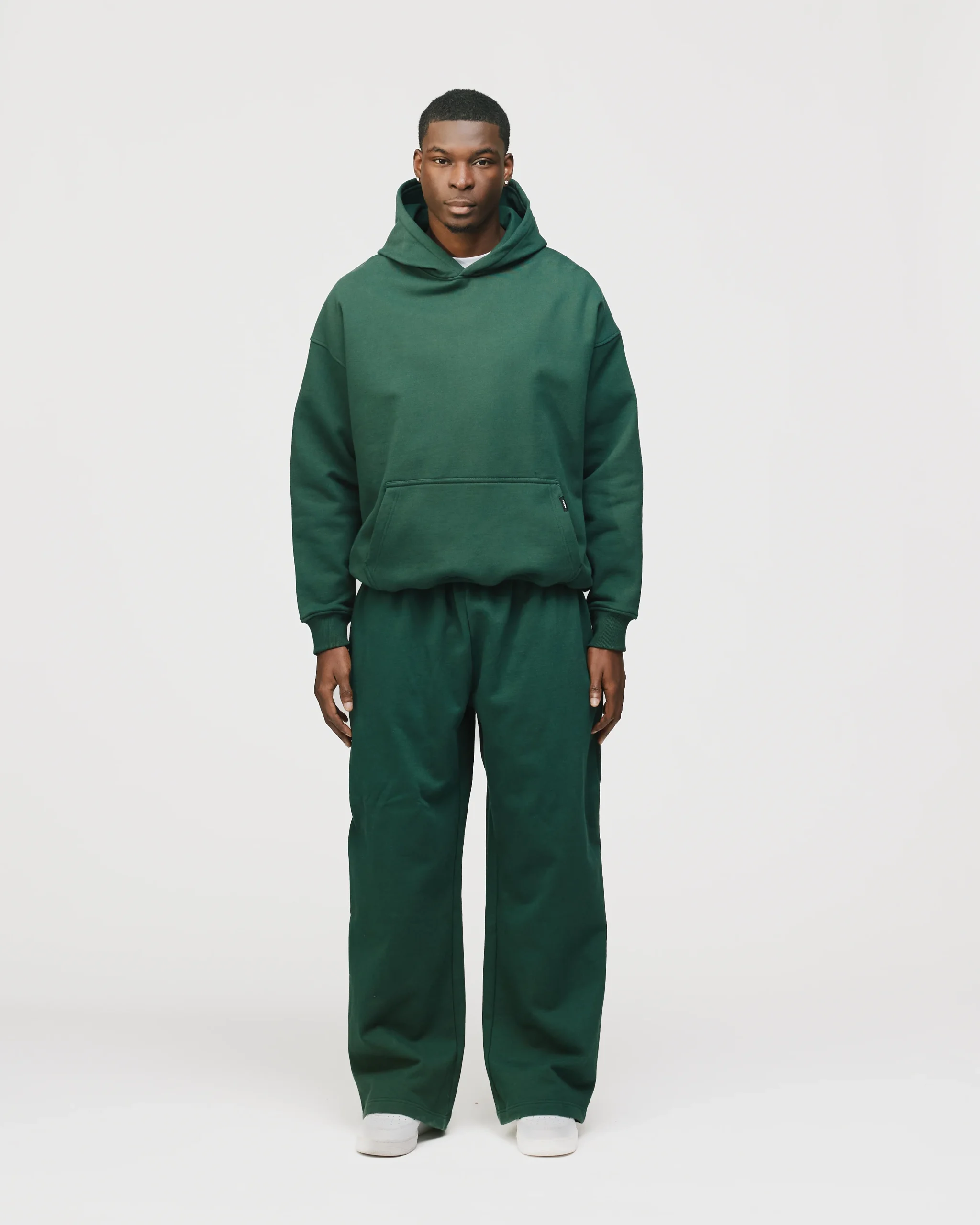 Drop Shoulder Hoodie - Forest Green