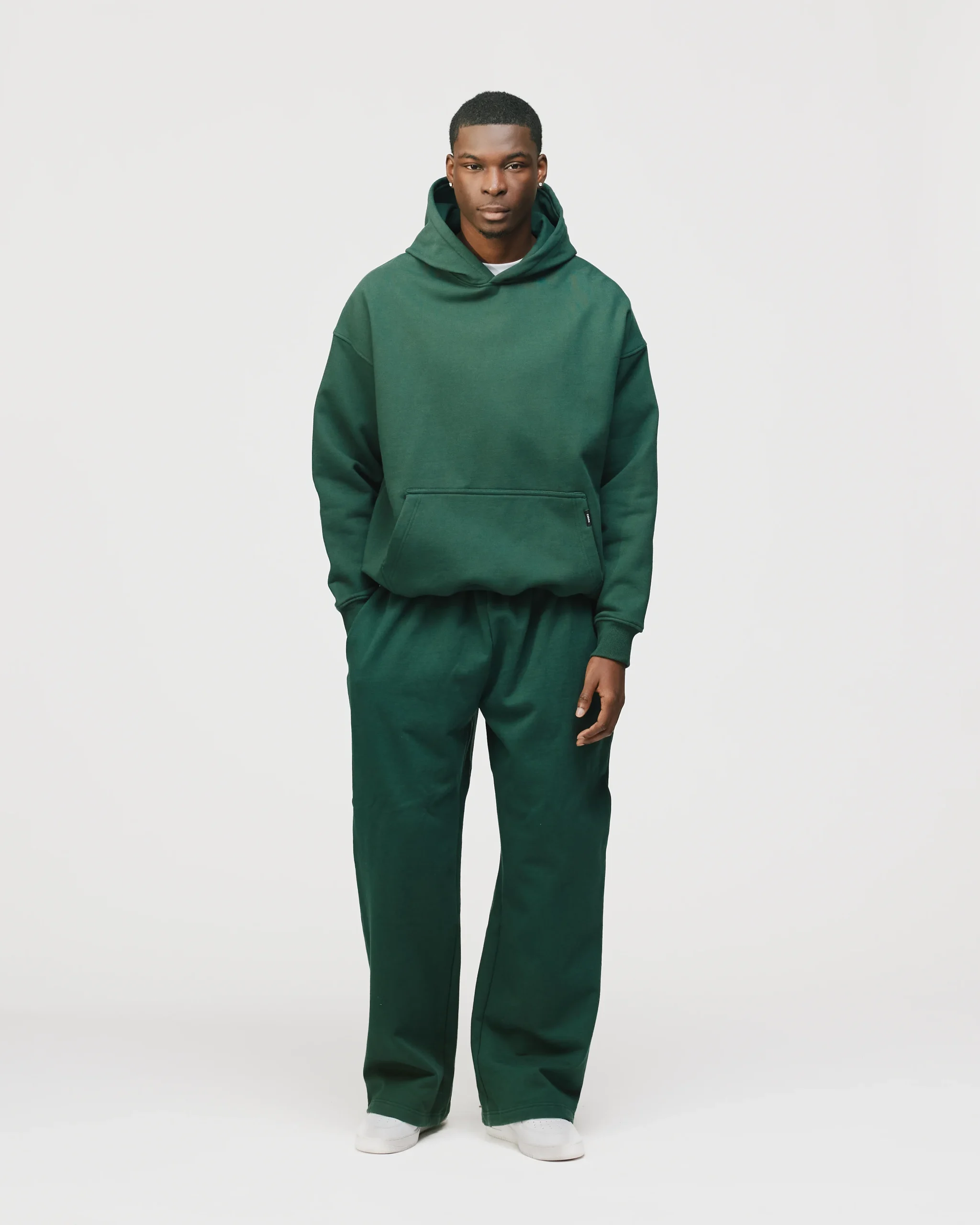 Drop Shoulder Hoodie - Forest Green